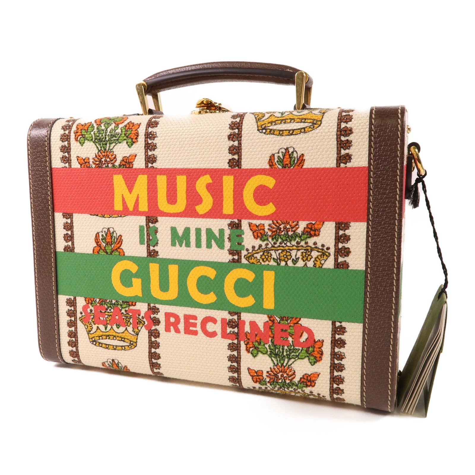 GUCCI 【激減優惠】帆布/皮革Beauty Case金扣手挽肩背兩用袋