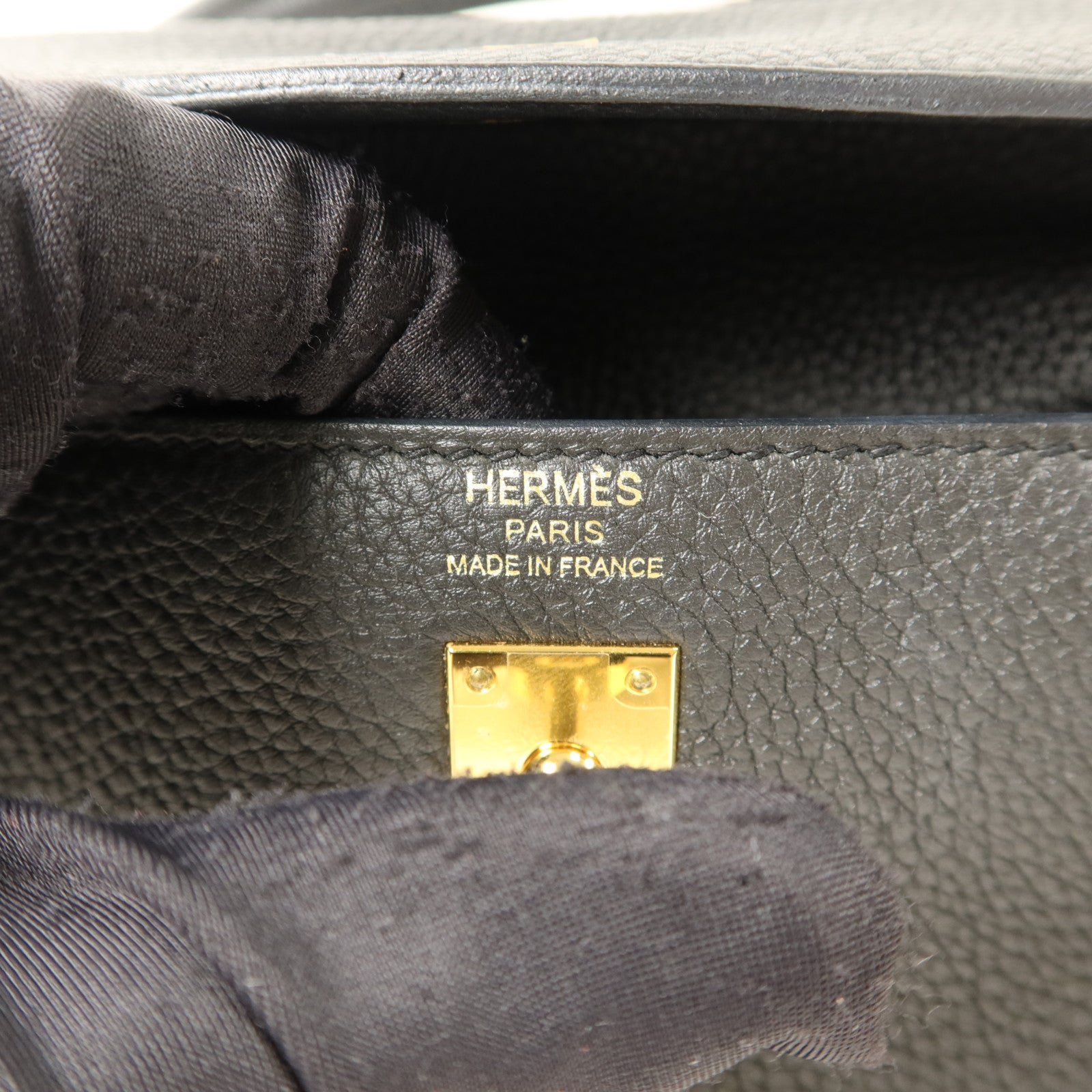 HERMES Togo皮革Kelly 25手挽肩背兩用袋Noir