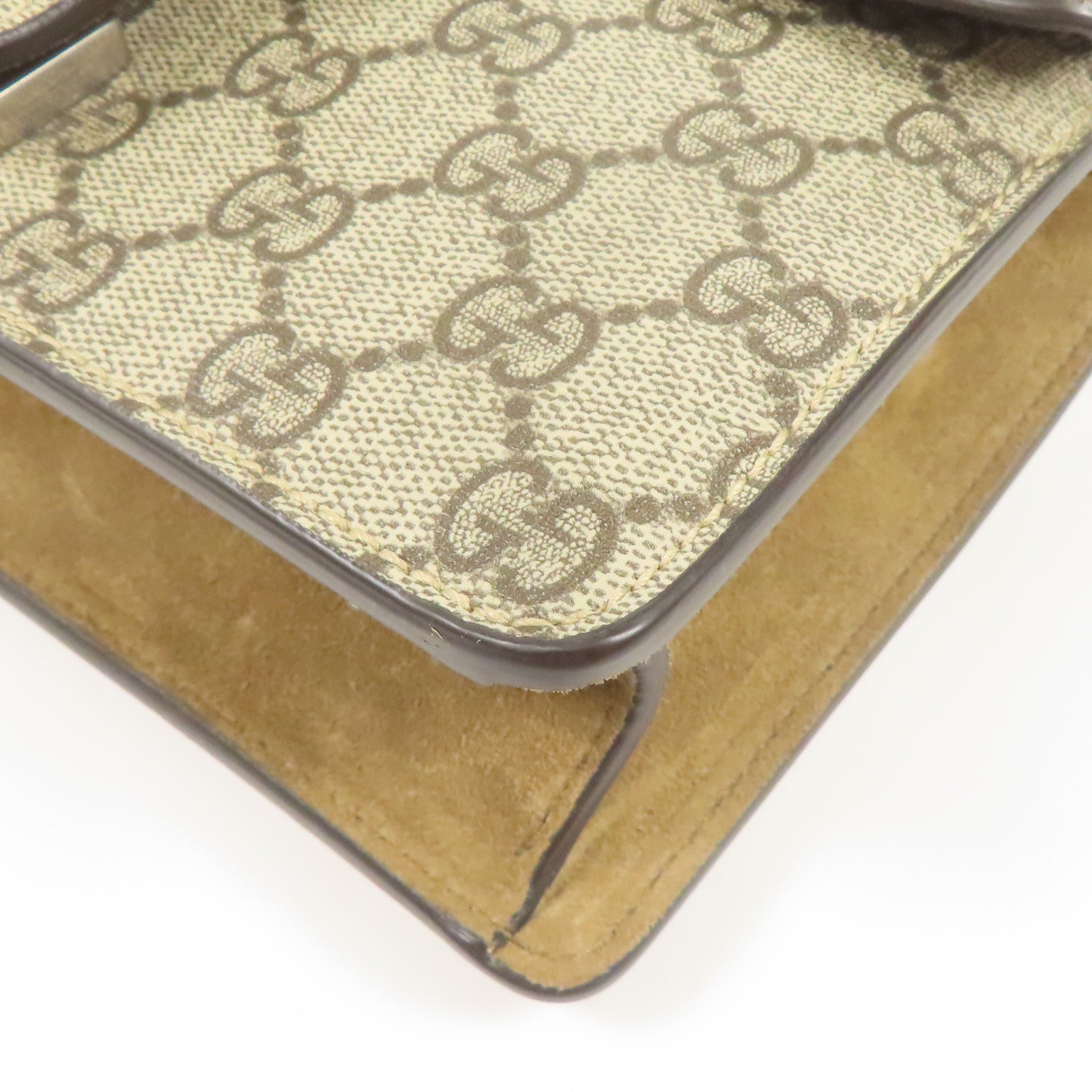 GUCCI 【激減優惠】塗層帆布Dionysus銀扣鏈帶肩背袋