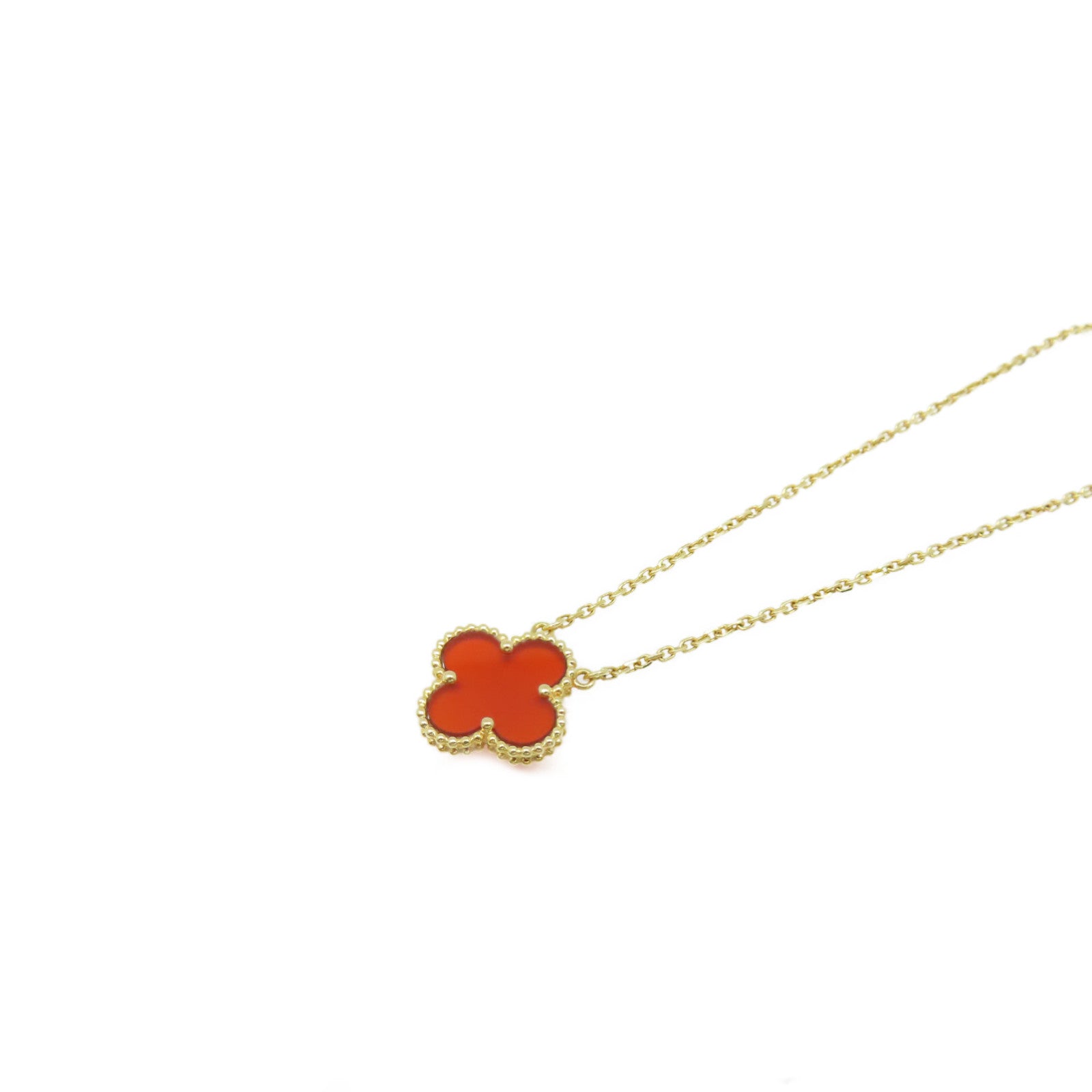 Van Cleef & Arpels 【激減優惠】18K黃金/紅玉髓Vintage Alhambra Necklace項鏈紅色/金色