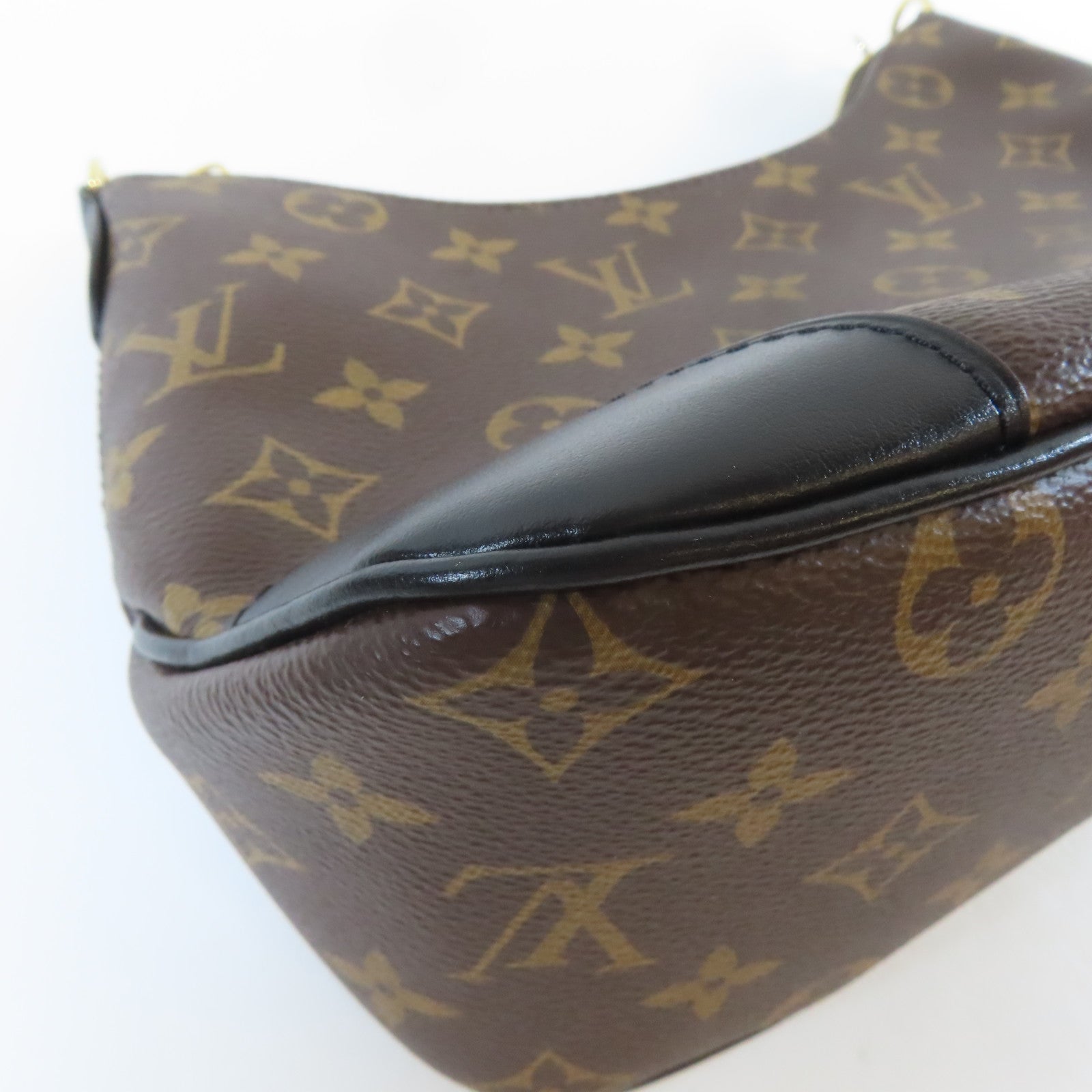 LOUIS VUITTON Monogram Macassar Boulogne金扣鏈帶肩背袋啡色