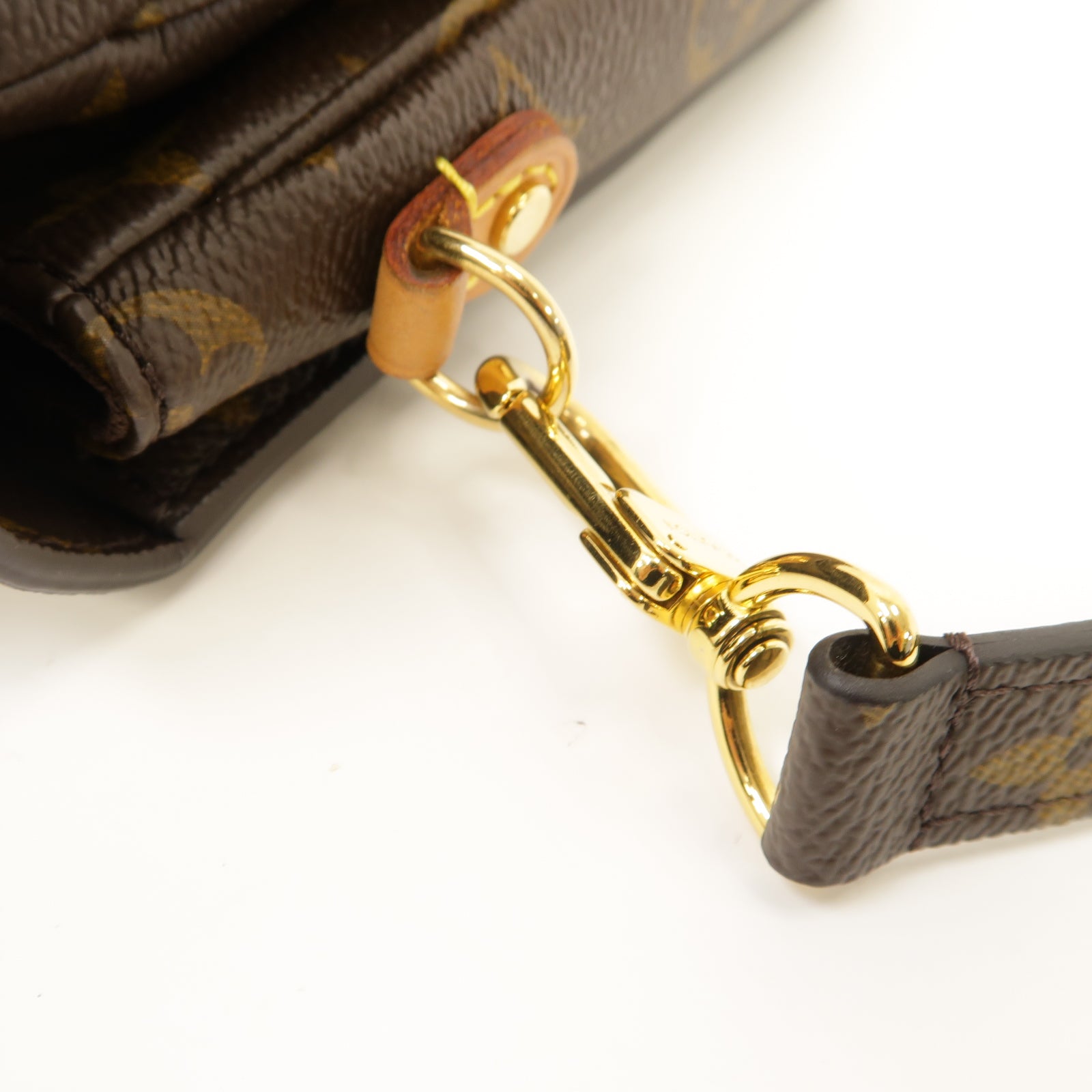 LOUIS VUITTON Monogram Pochette Metis金扣手挽肩背兩用袋棕色