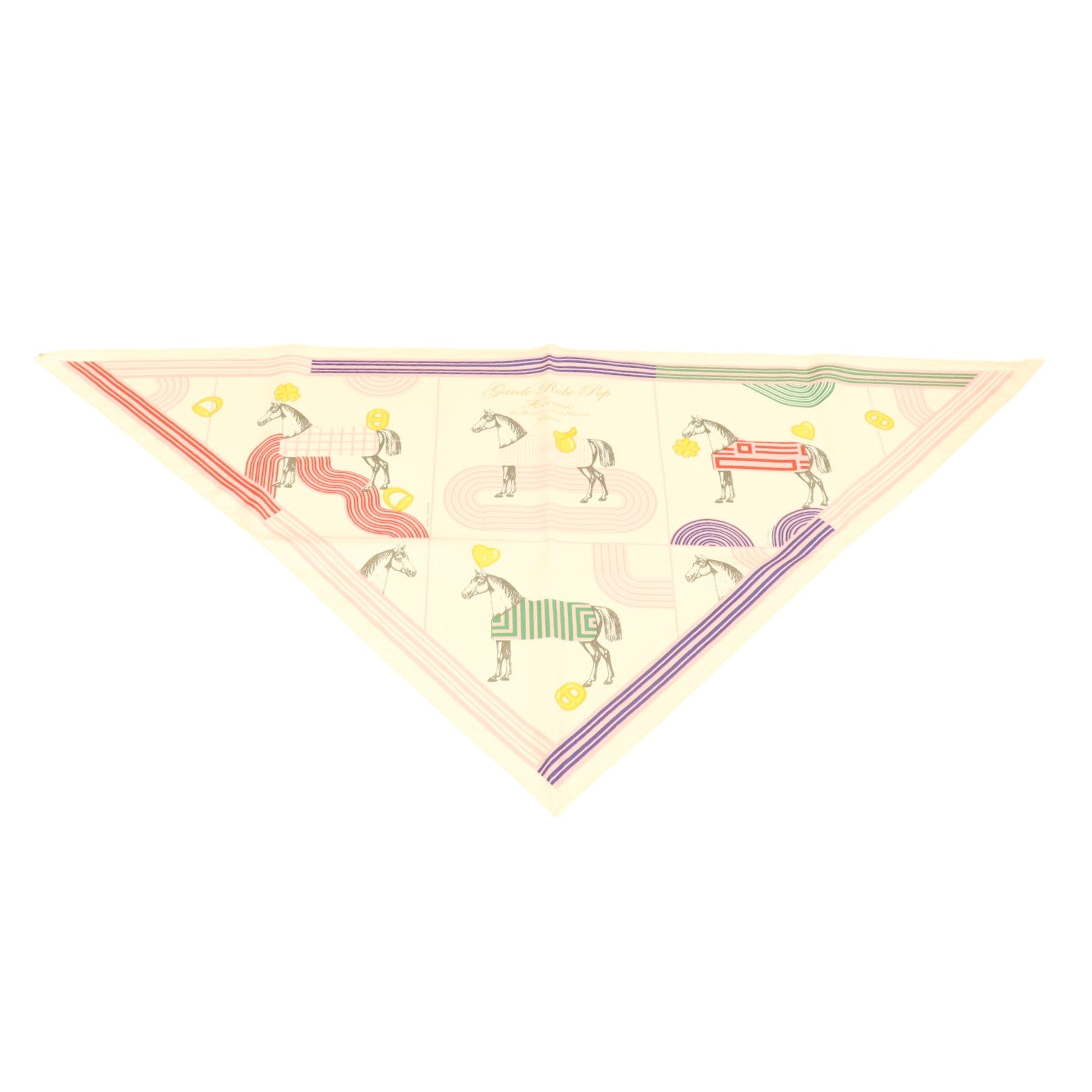 HERMES 絲質Garde Robe Pop Charm Triangle 70絲巾