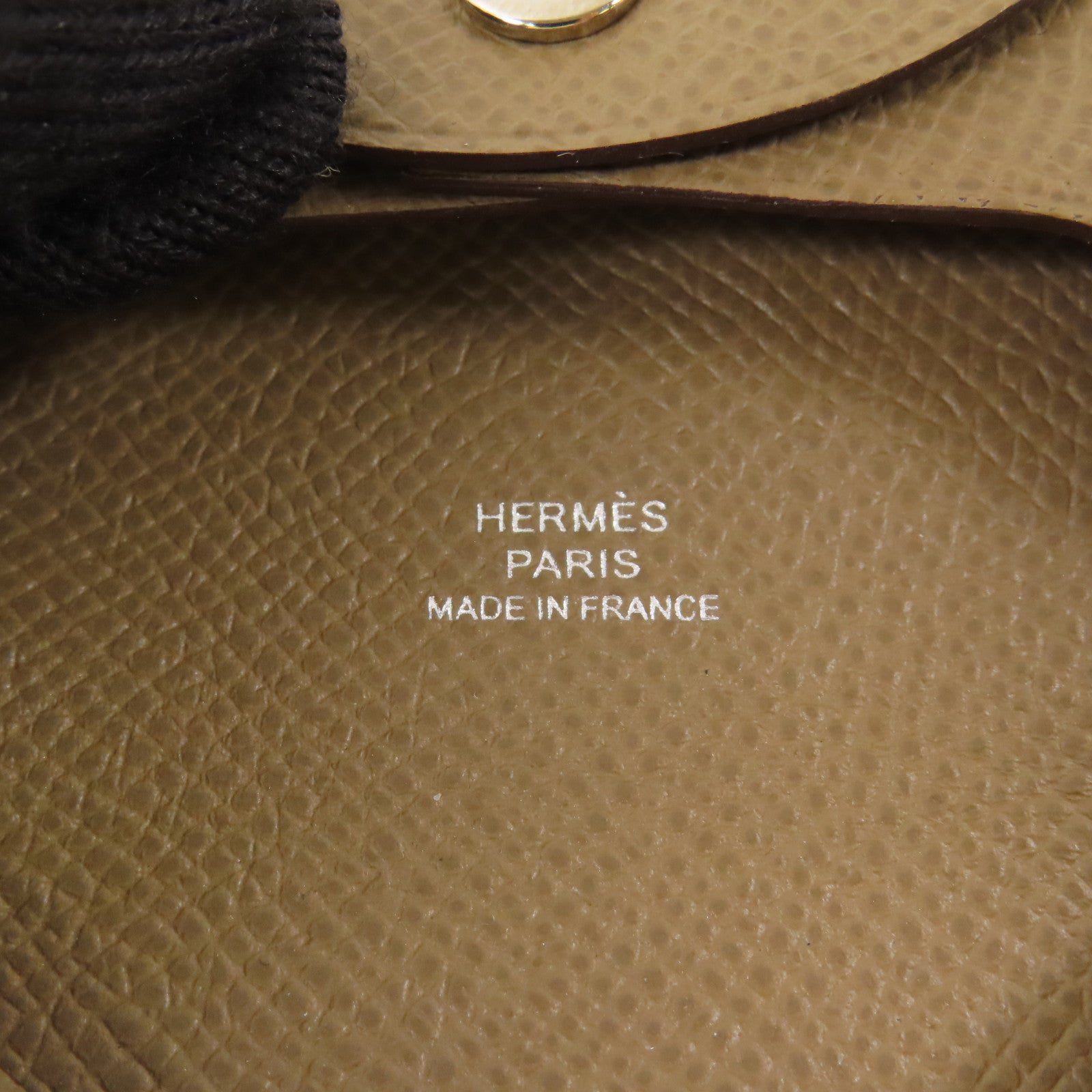 HERMES Epsom皮革Bastia銀扣零錢包18 Etoupe/大象灰