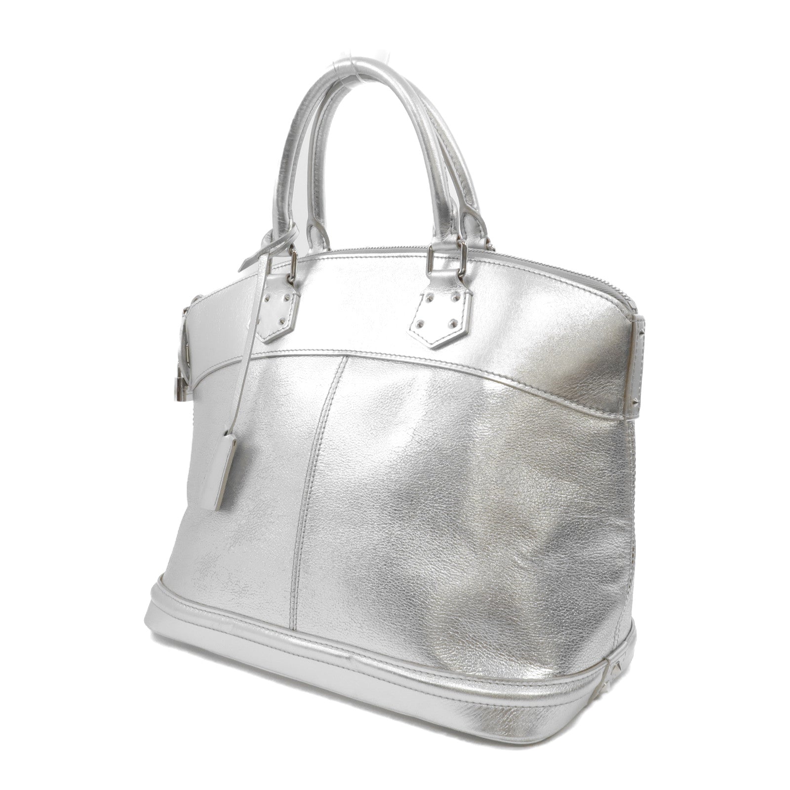 LOUIS VUITTON 皮革Lockit PM銀扣手挽袋