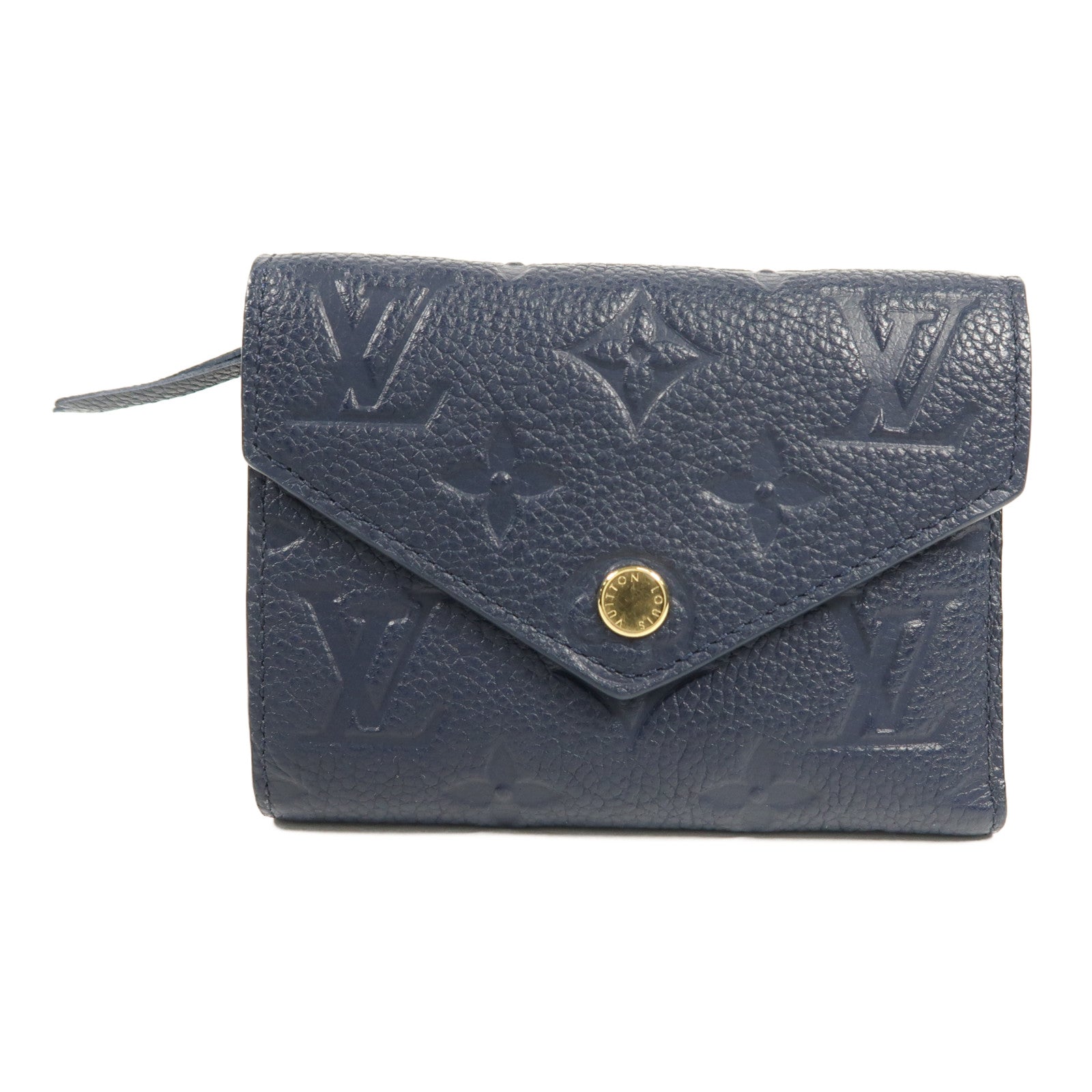 LOUIS VUITTON LV GHW Victorine Wallet M83590 Monogram Empreinte Blue