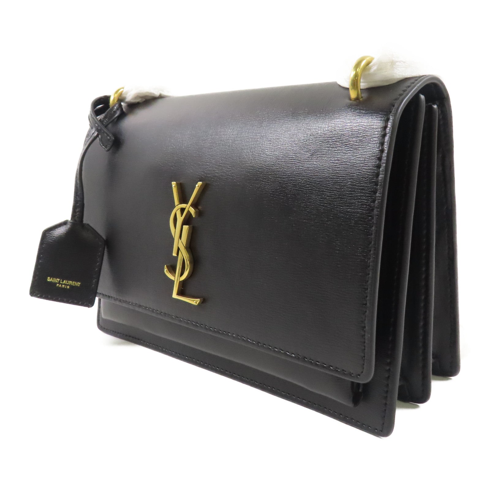SAINT LAURENT 【激減優惠】牛皮皮革Sunset Medium金扣鏈帶肩背袋