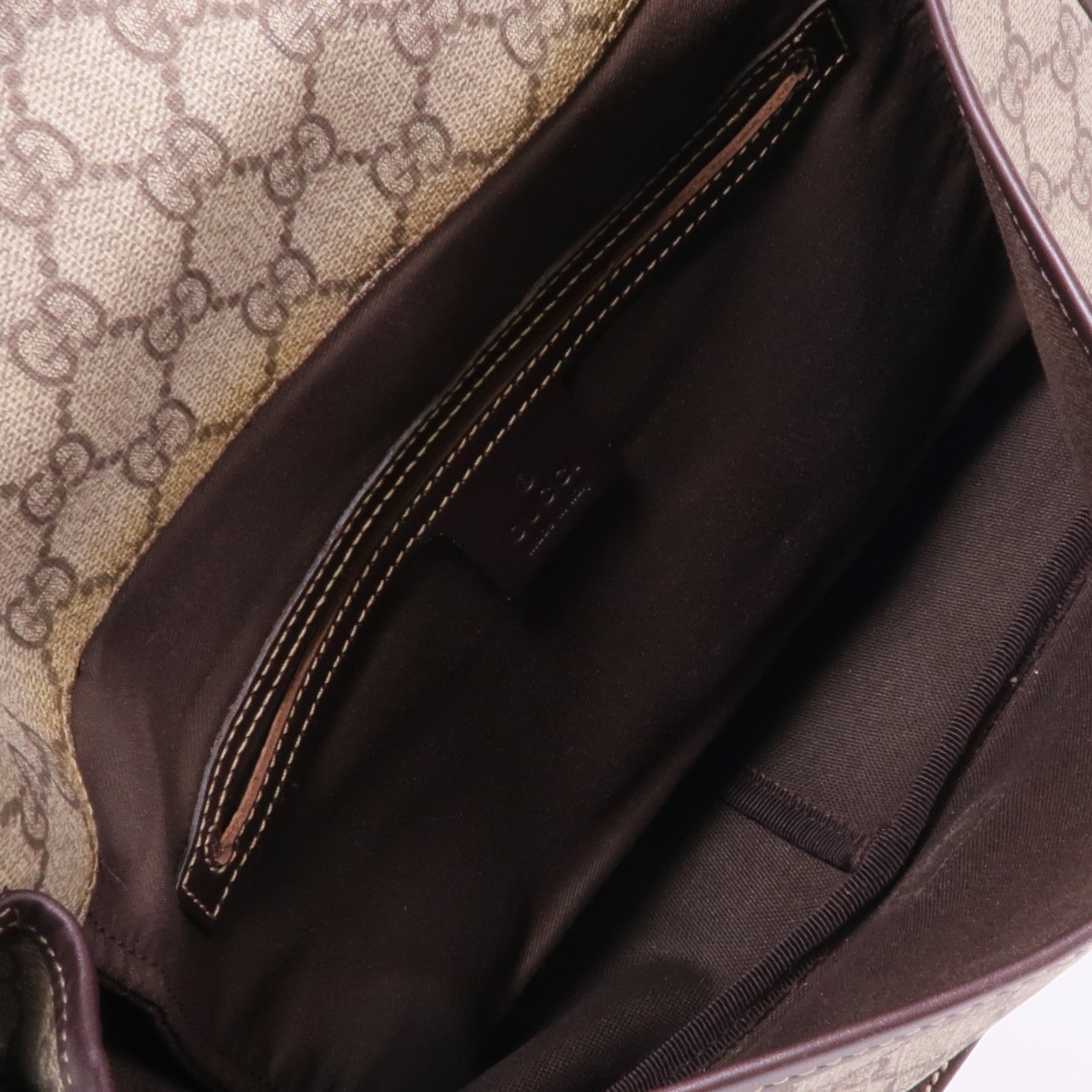 GUCCI 牛皮皮革/塗層帆布Shoulder Bag金扣肩背袋