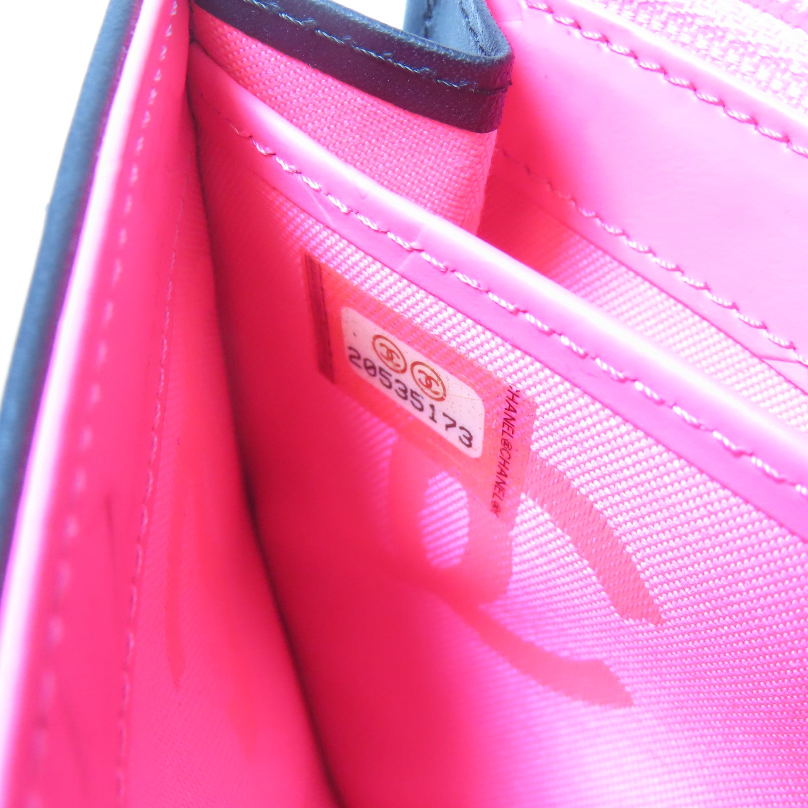 CHANEL 菱格牛皮皮革Cambon Long Wallet銀扣長錢包黑色