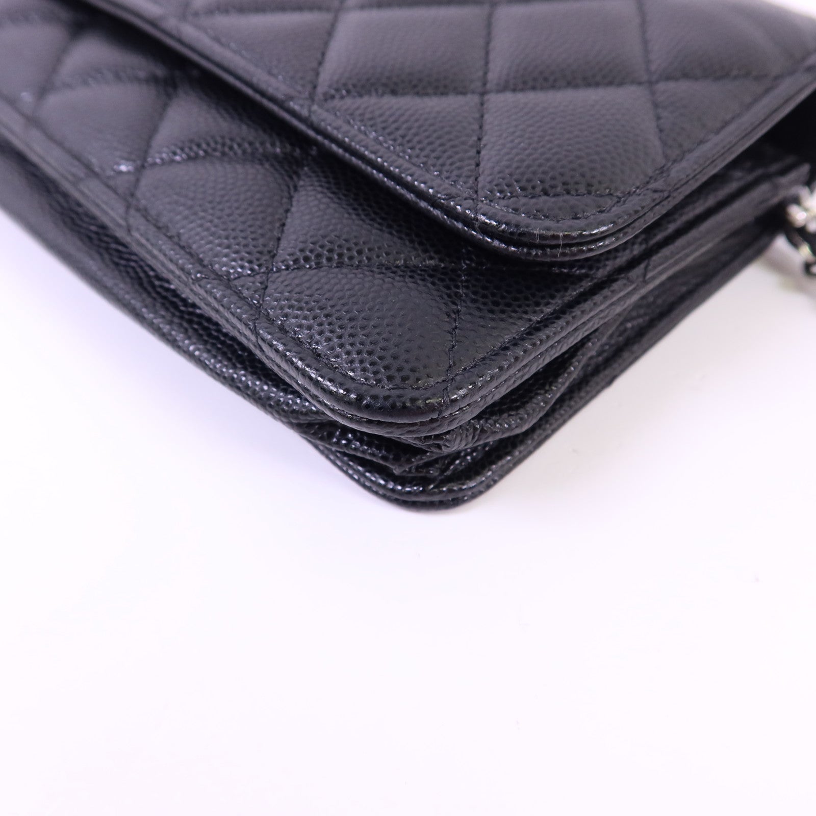 CHANEL 【激減優惠】牛皮皮革Flap Phone Bag銀扣鏈帶肩背袋