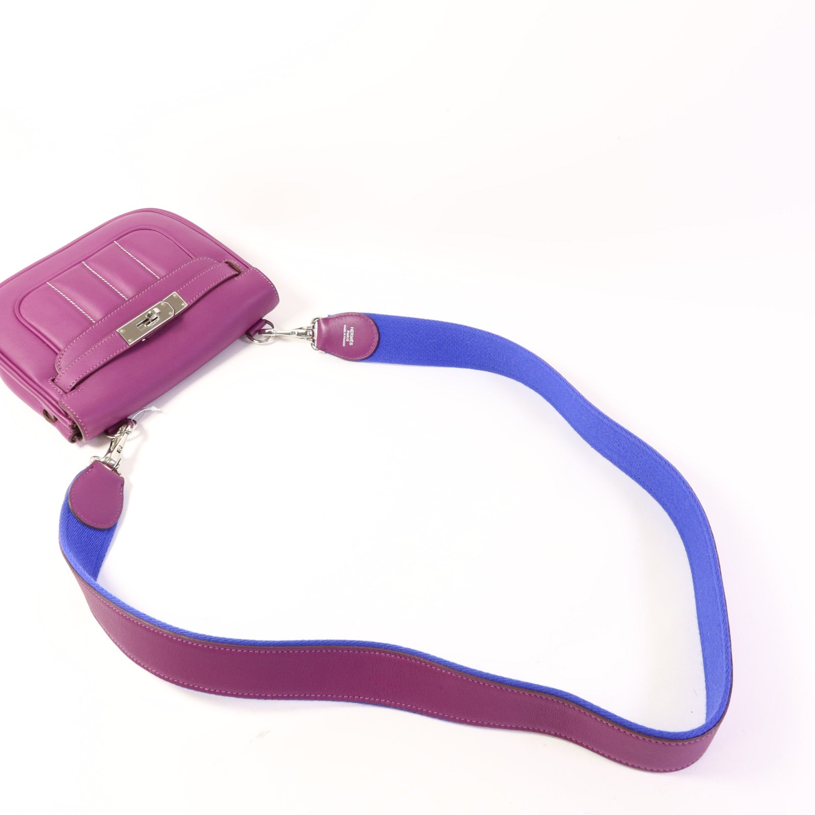 HERMES Swift皮革Berline 21 Mini銀扣肩背袋Anemone