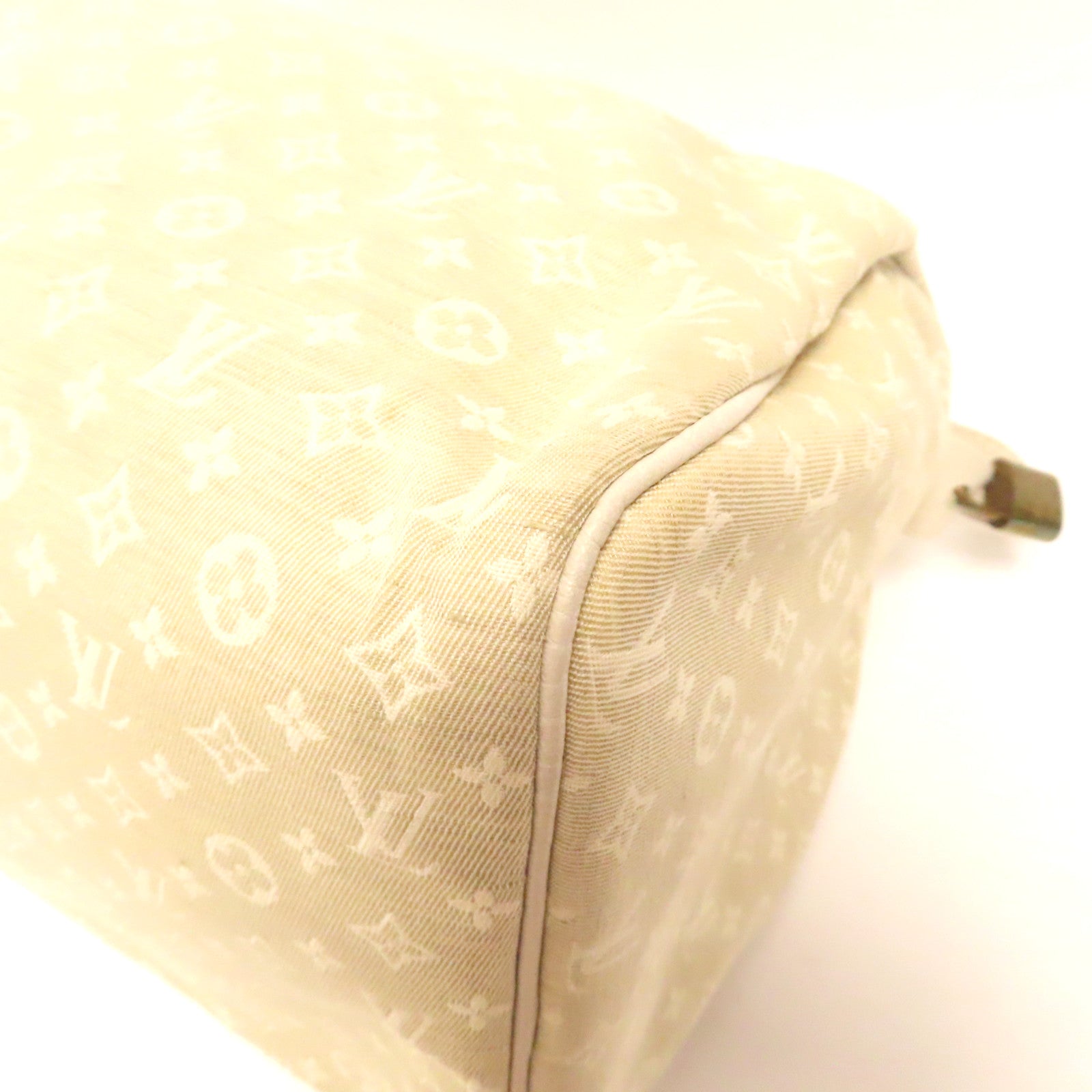 LOUIS VUITTON 【激減優惠】Monogram Mini Speedy 30金扣手挽袋白色