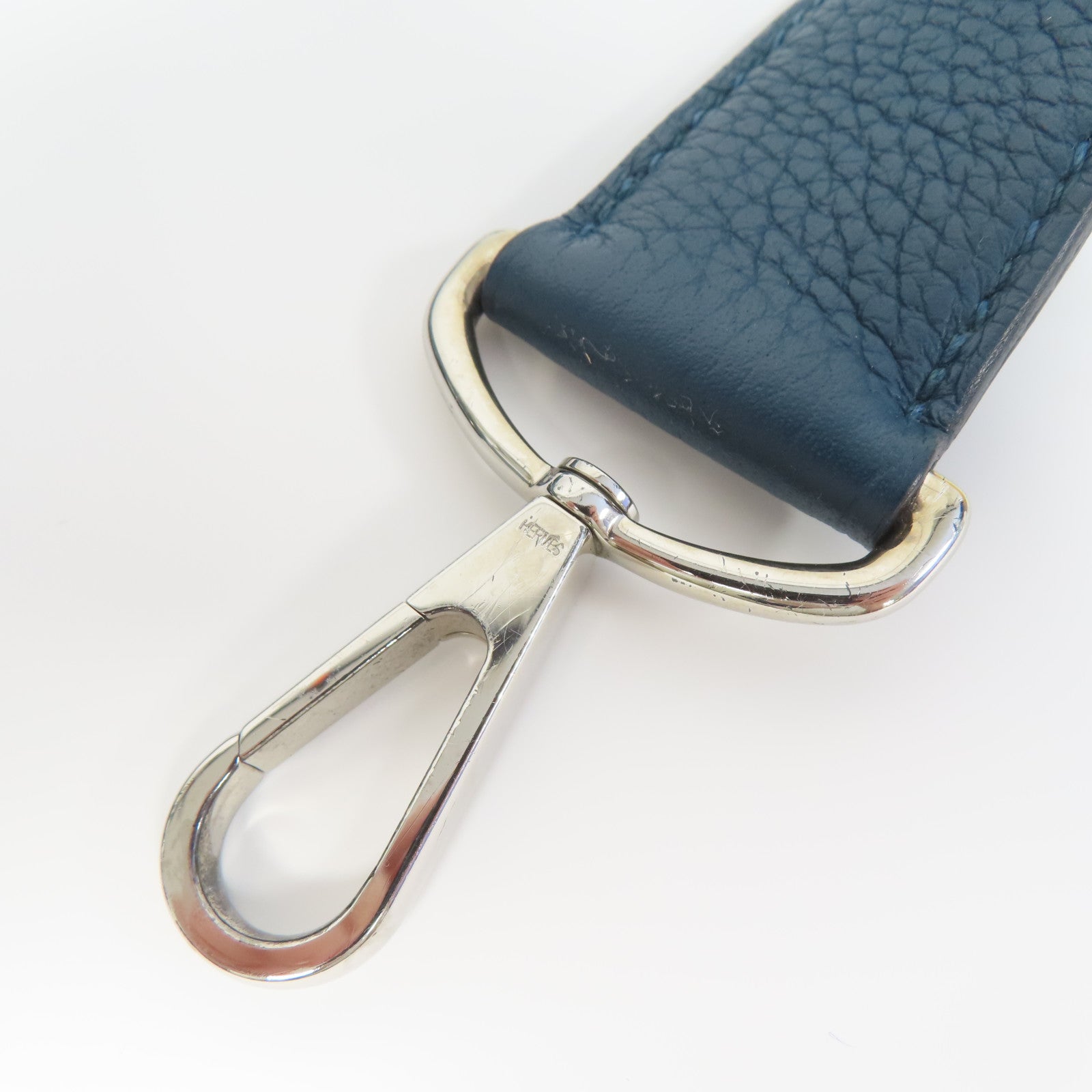HERMES 【激減優惠】Clemence皮革Jypsiere 34銀扣肩背袋鴨子藍色