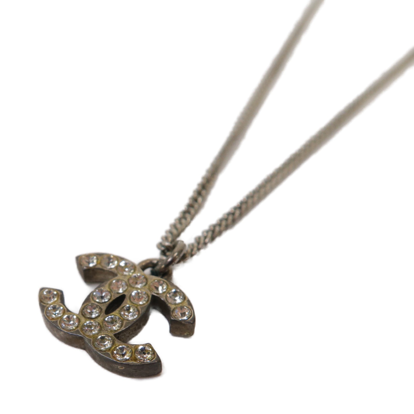 CHANEL 金屬Necklace銀扣項鍊銀色