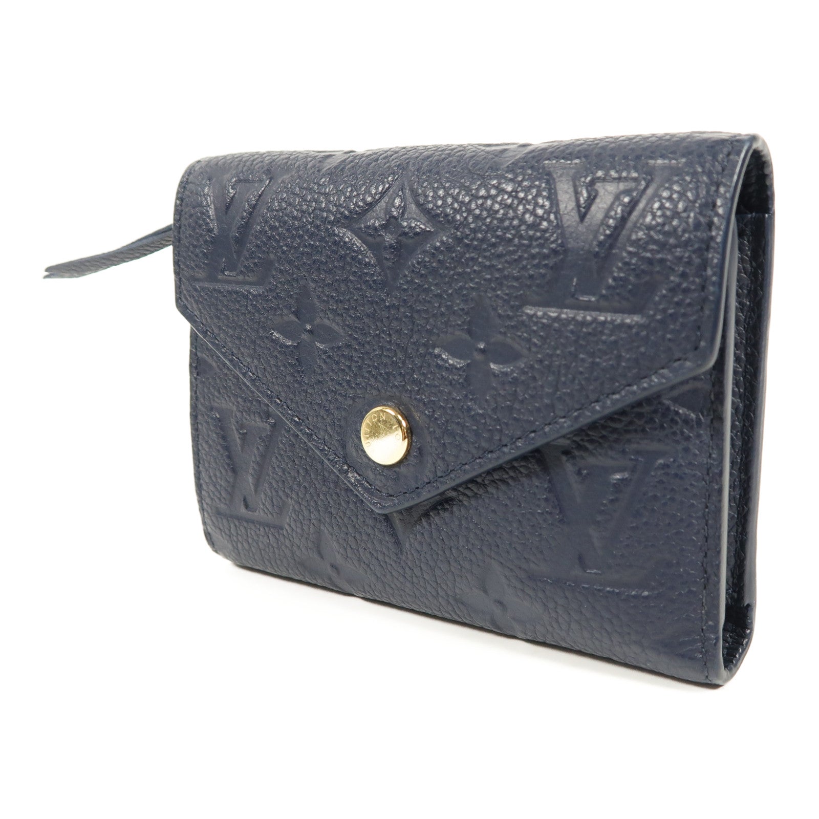 LOUIS VUITTON LV GHW Victorine Wallet M83590 Monogram Empreinte Blue