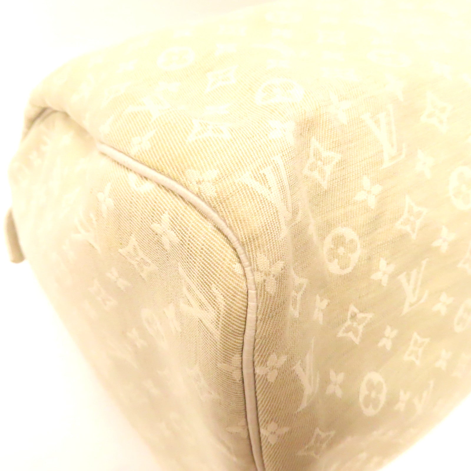 LOUIS VUITTON 【激減優惠】Monogram Mini Speedy 30金扣手挽袋白色