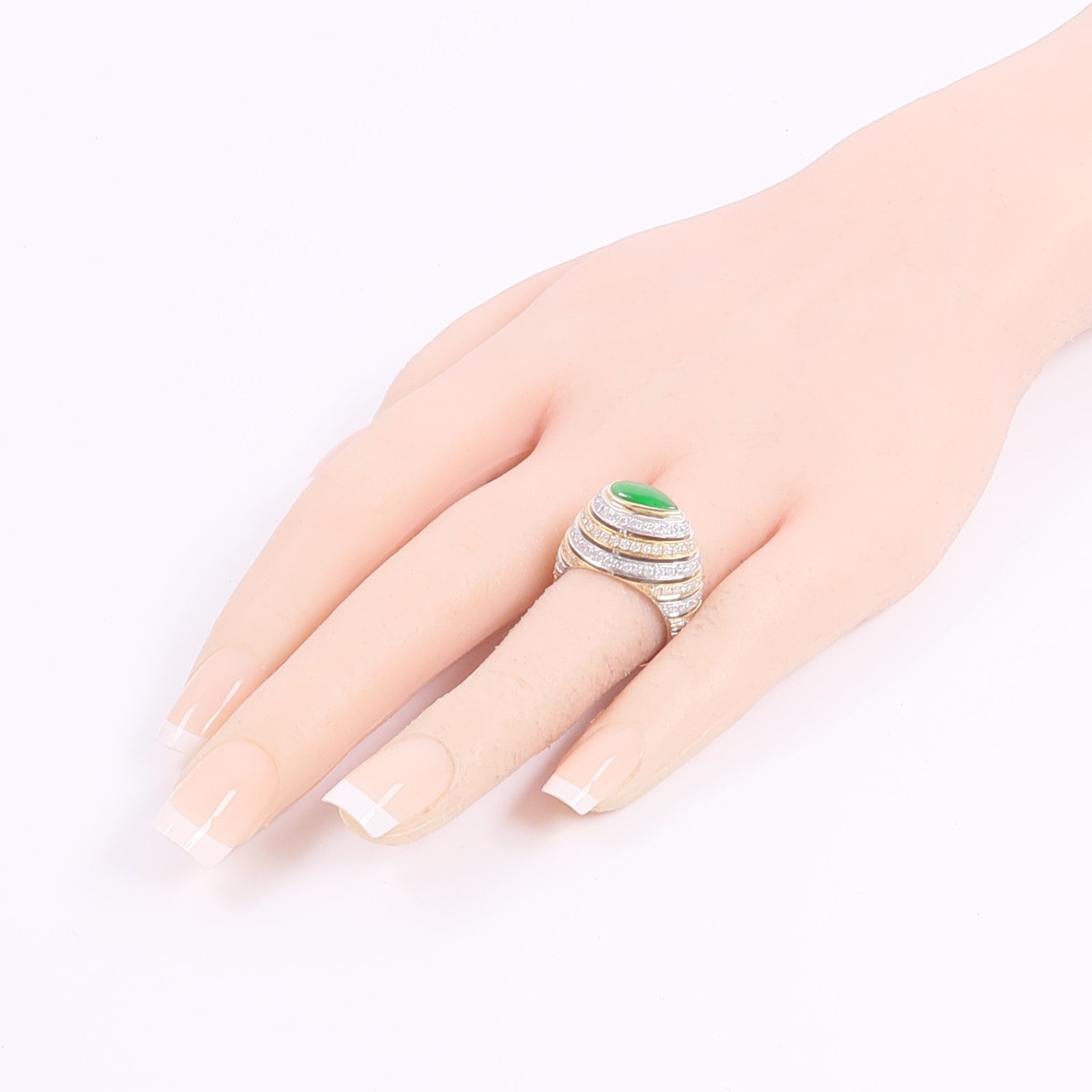 JEWELRY 18K黃金/白金Jade Diamond Ring翡翠/鑽石戒指
