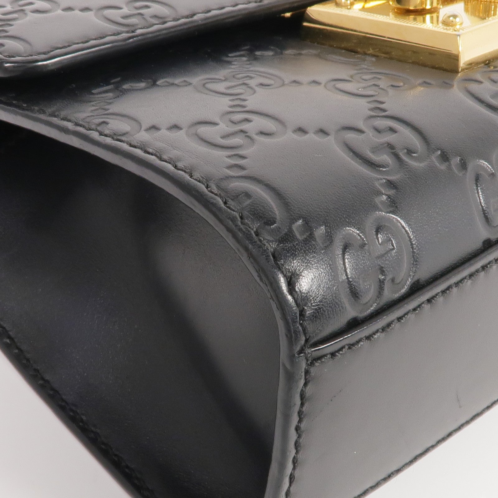 GUCCI 牛皮皮革Padlock Small金扣鏈帶肩背袋