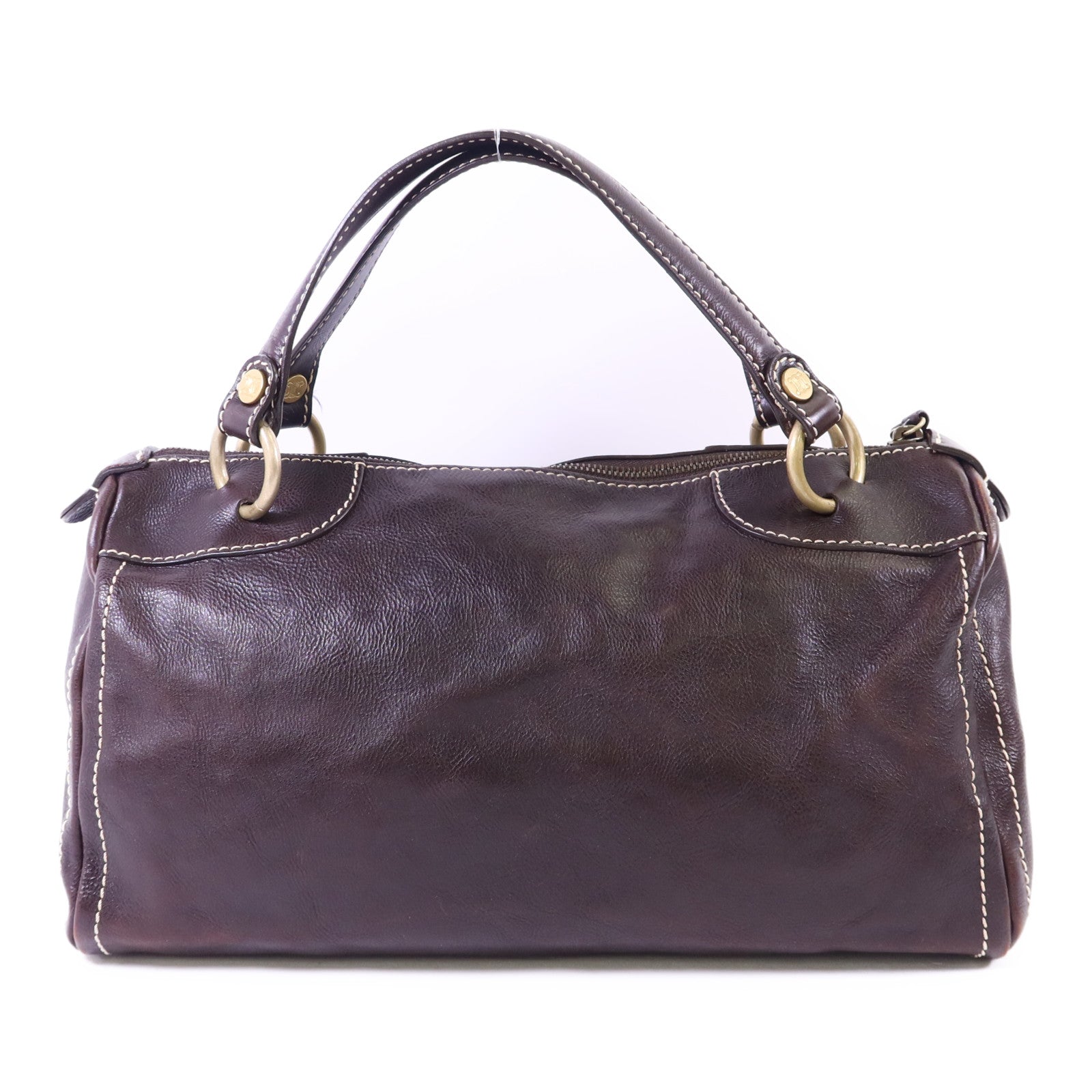 CELINE 牛皮皮革Bowling Bag金扣手挽袋