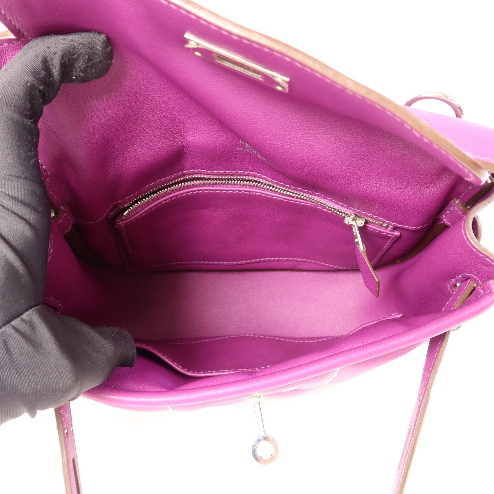 HERMES Swift皮革Berline 21 Mini銀扣肩背袋Anemone