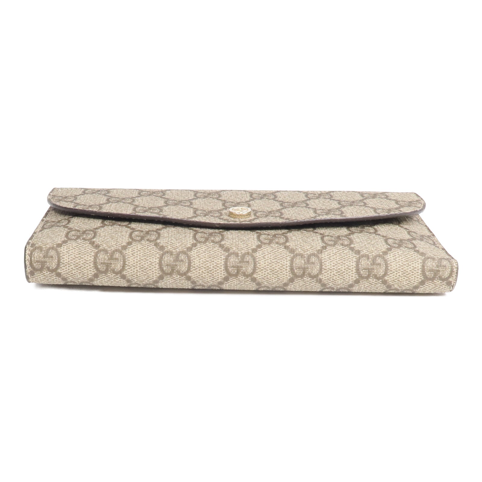GUCCI 塗層帆布Long Wallet金扣長錢包