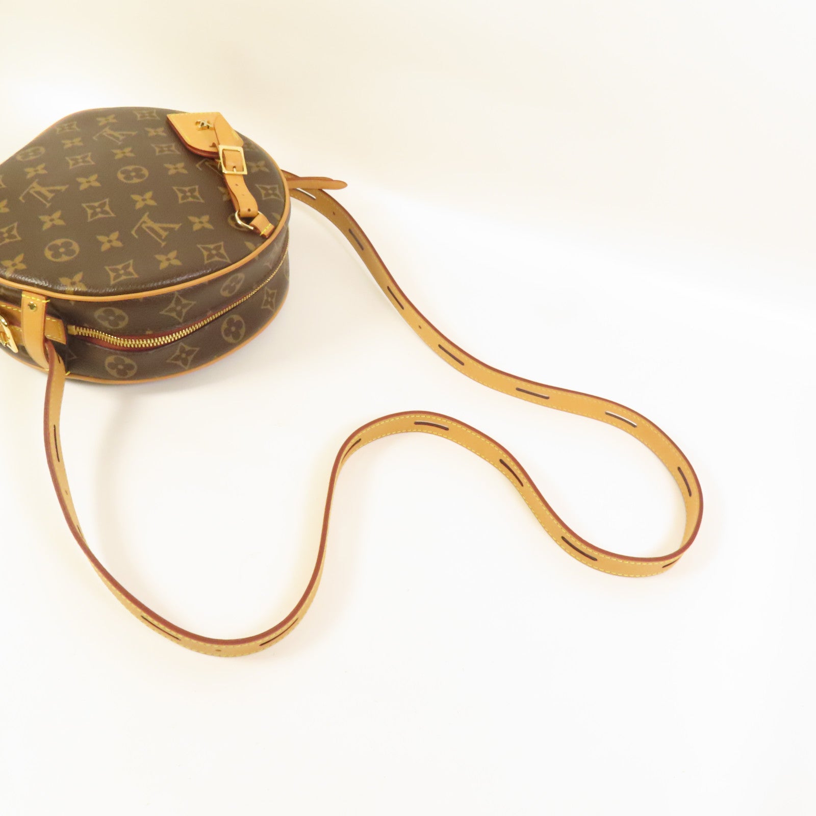 LOUIS VUITTON 【激減優惠】Monogram Boite Chapeau Souple金扣肩背袋棕色