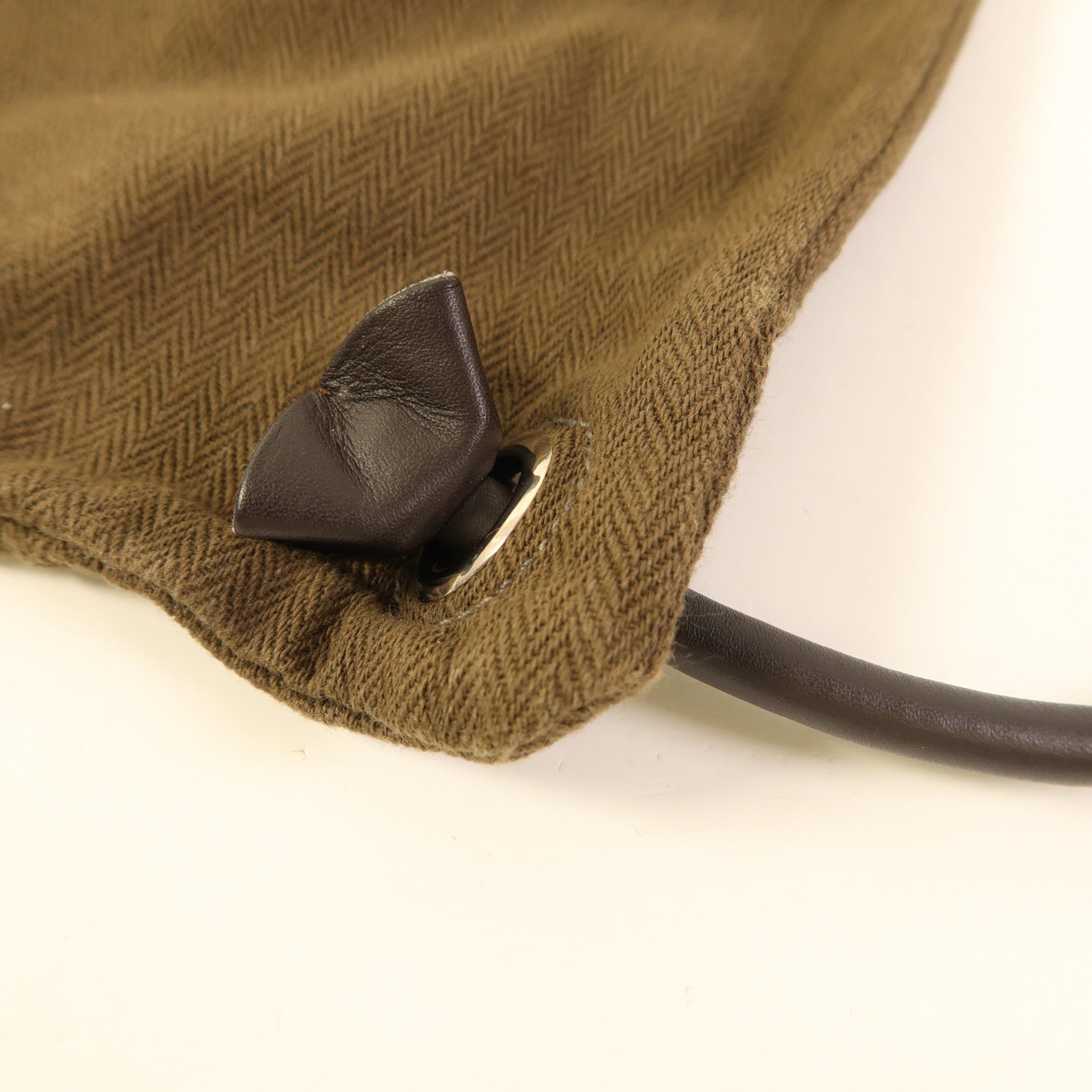 HERMES 帆布/皮革Aline Grooming Backpack背包Kaki