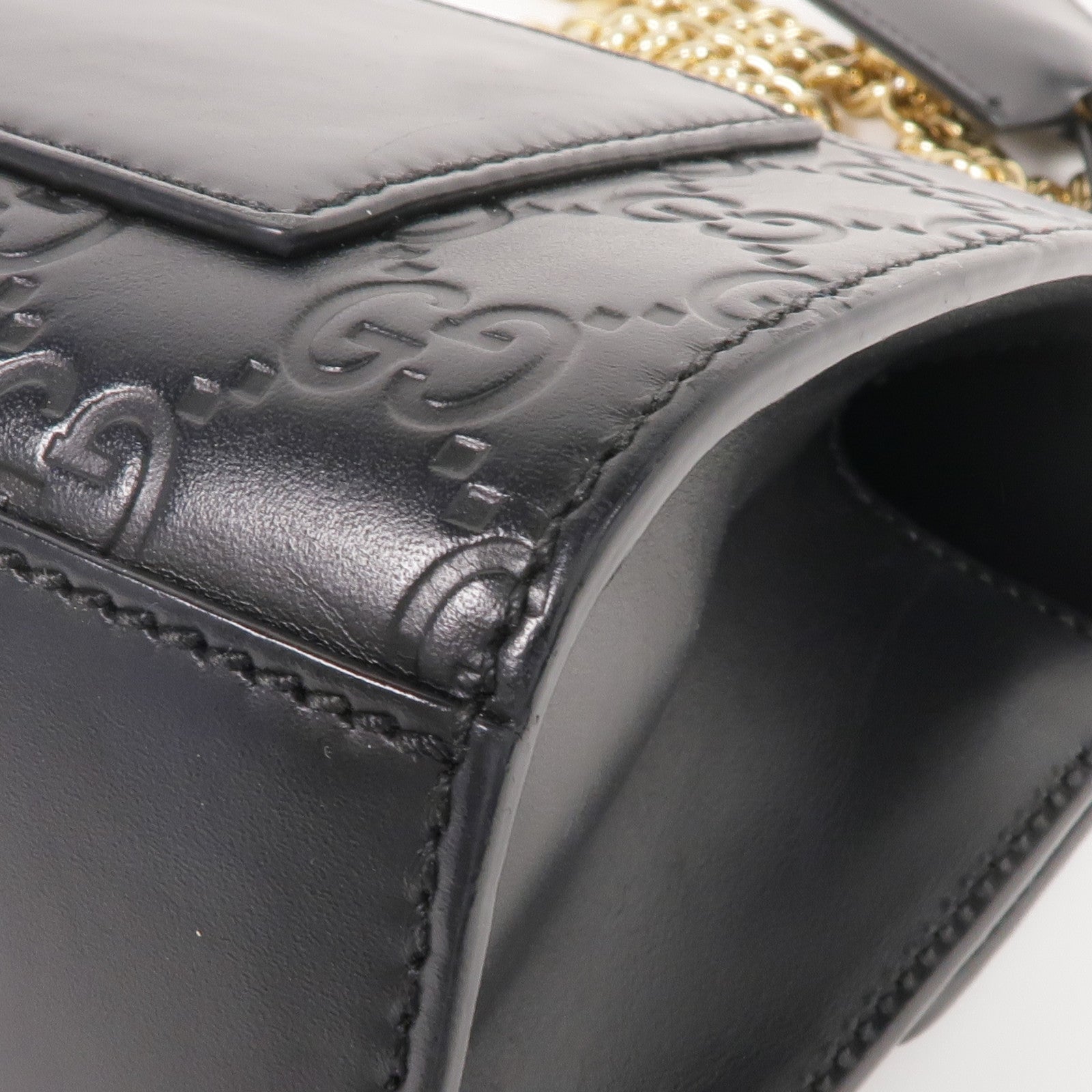 GUCCI 【激減優惠】牛皮皮革Padlock Small金扣鏈帶肩背袋