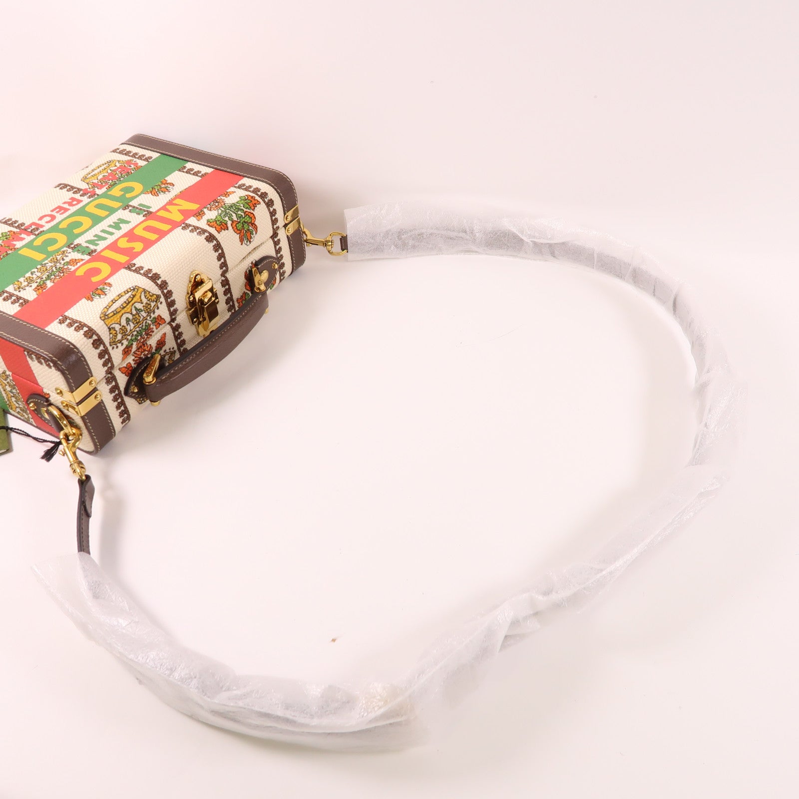 GUCCI 帆布/皮革Beauty Case金扣手挽肩背兩用袋