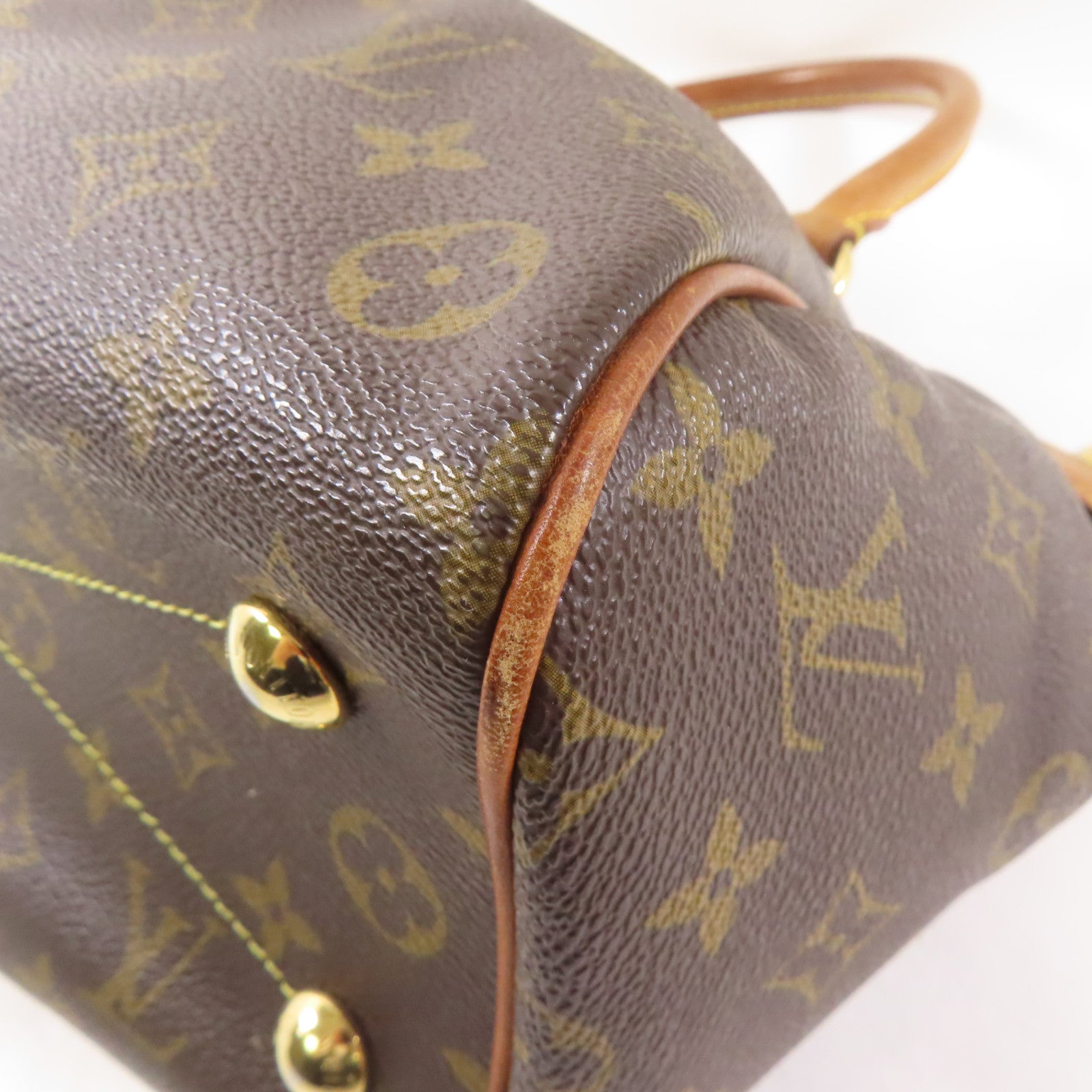 LOUIS VUITTON Monogram Tivoli PM金扣手挽袋啡色