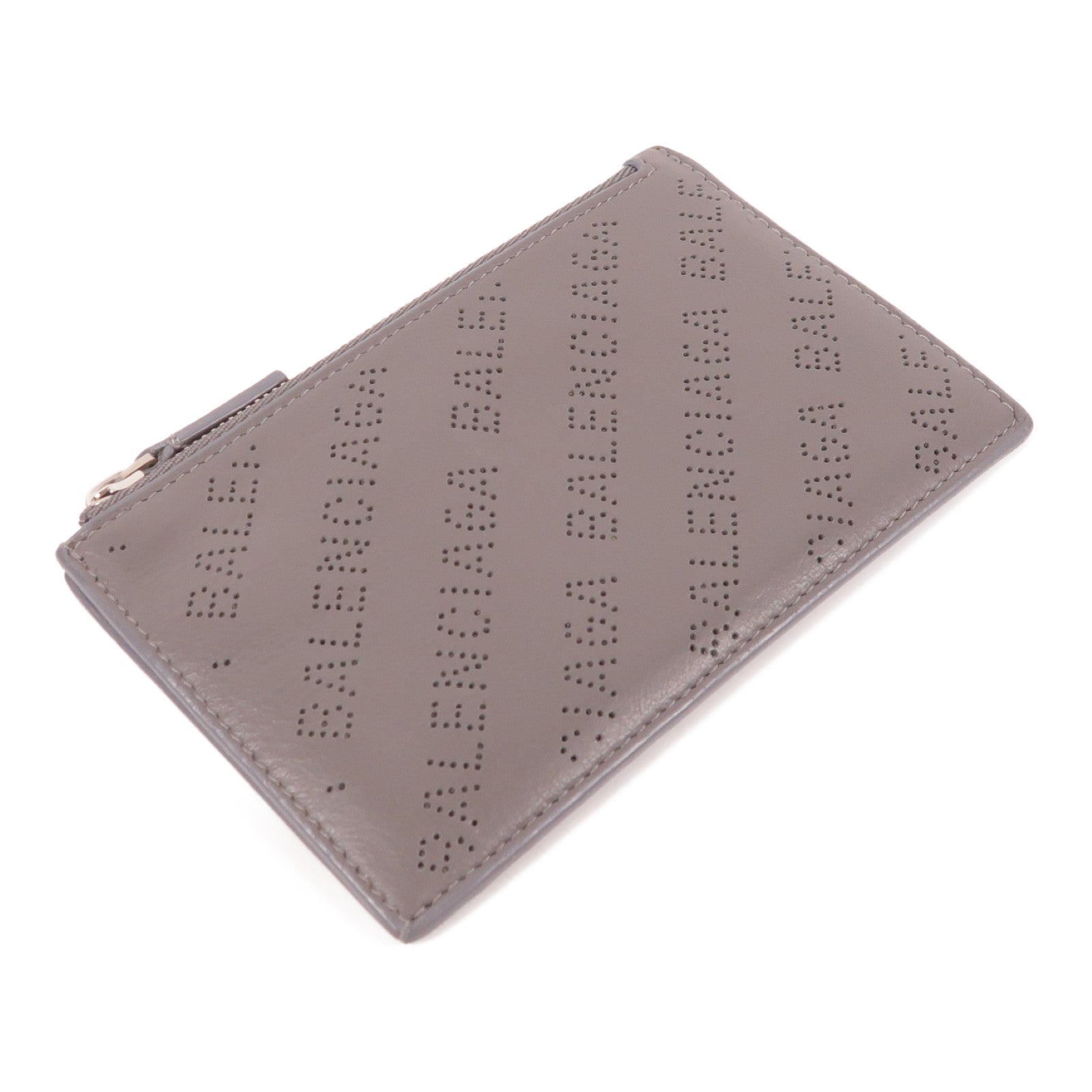 BALENCIAGA SHW Card Case/Card Holder 640535 Calfskin Leather Grey