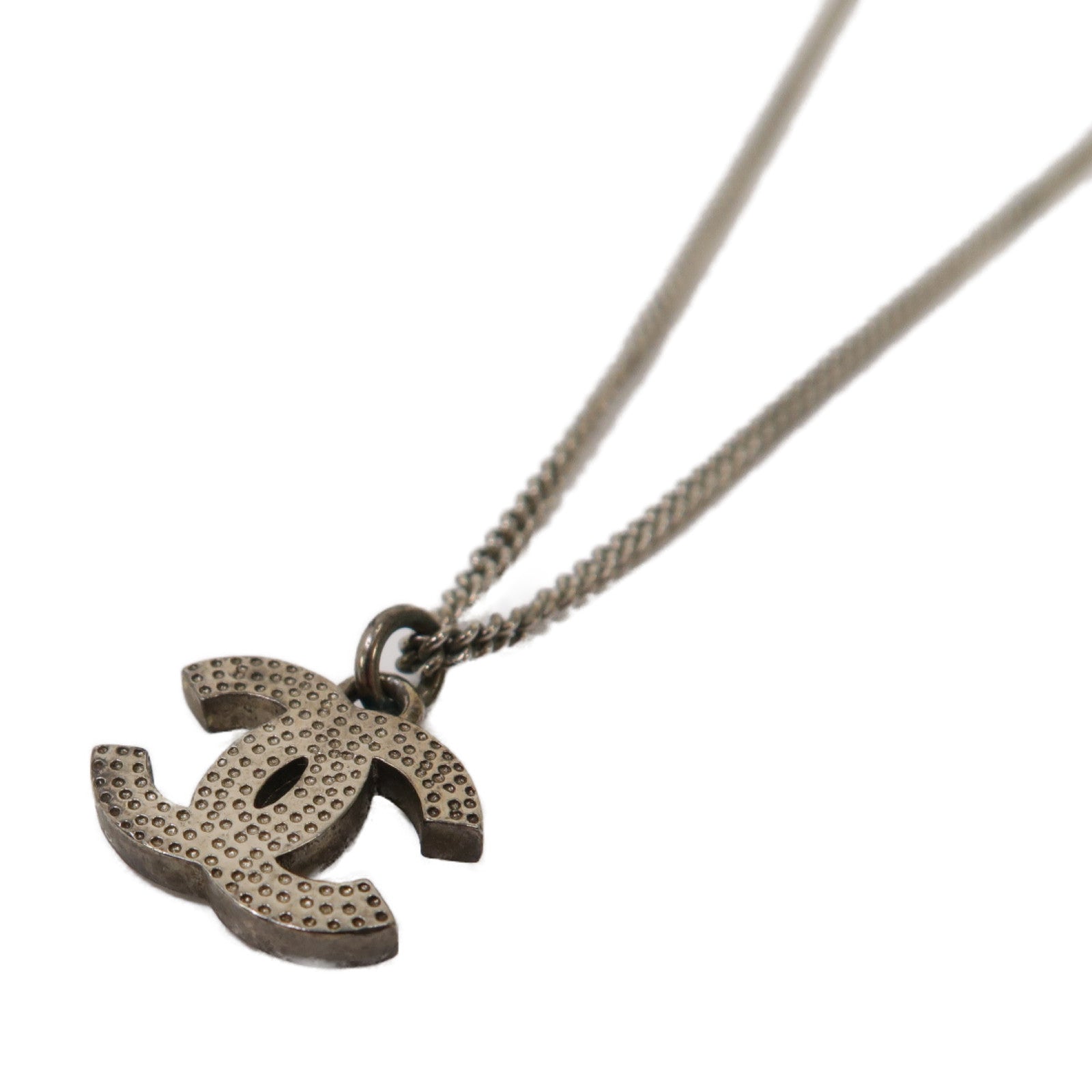 CHANEL 金屬Necklace銀扣項鍊銀色