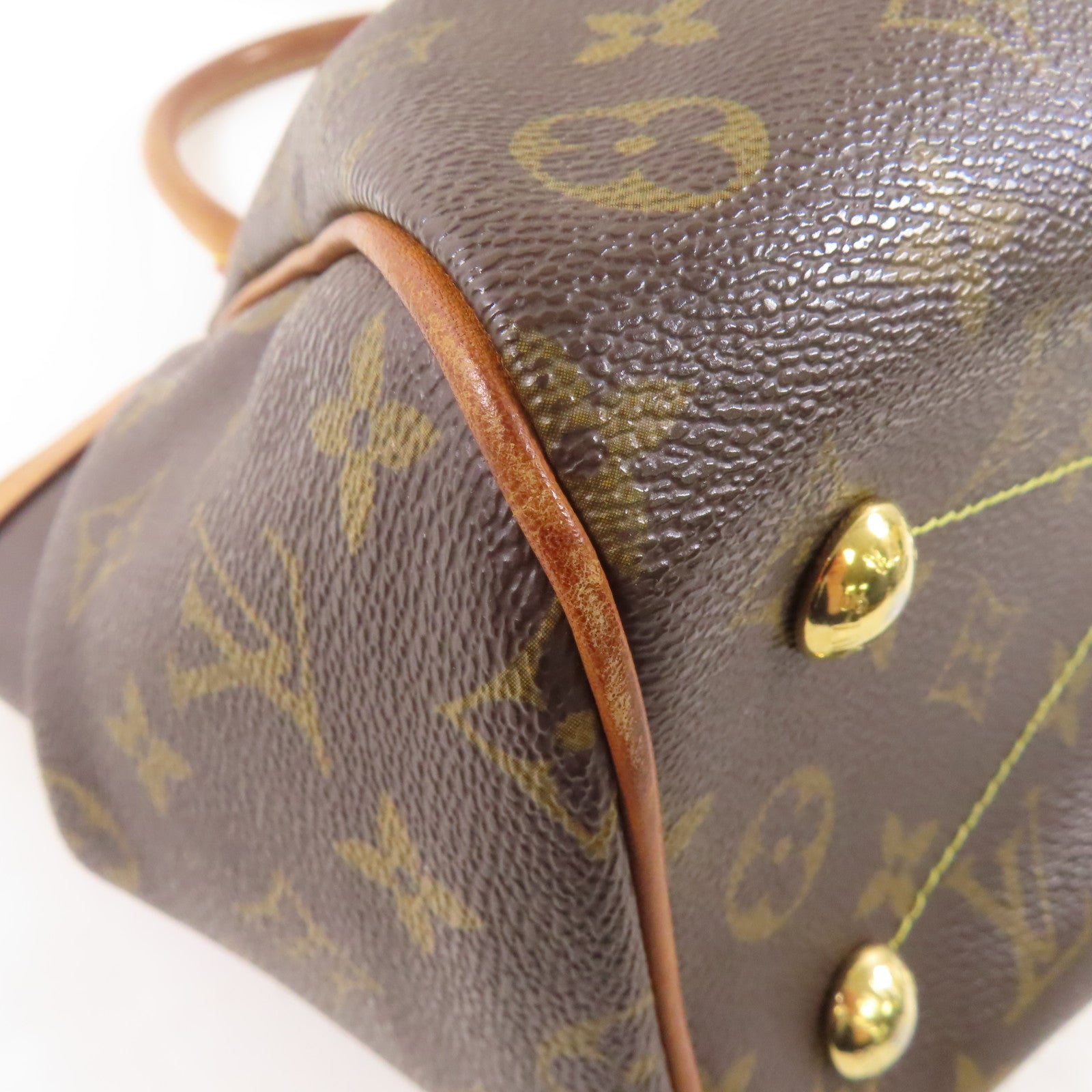 LOUIS VUITTON Monogram Tivoli PM金扣手挽袋啡色