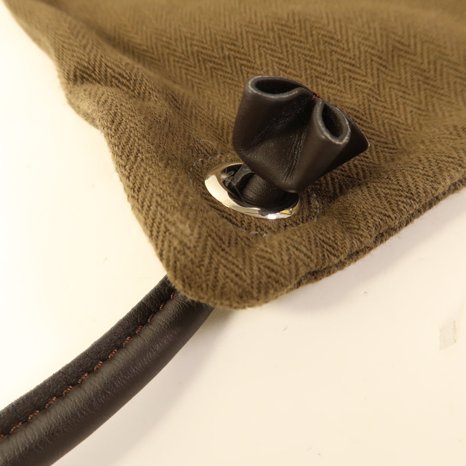 HERMES 帆布/皮革Aline Grooming Backpack背包Kaki