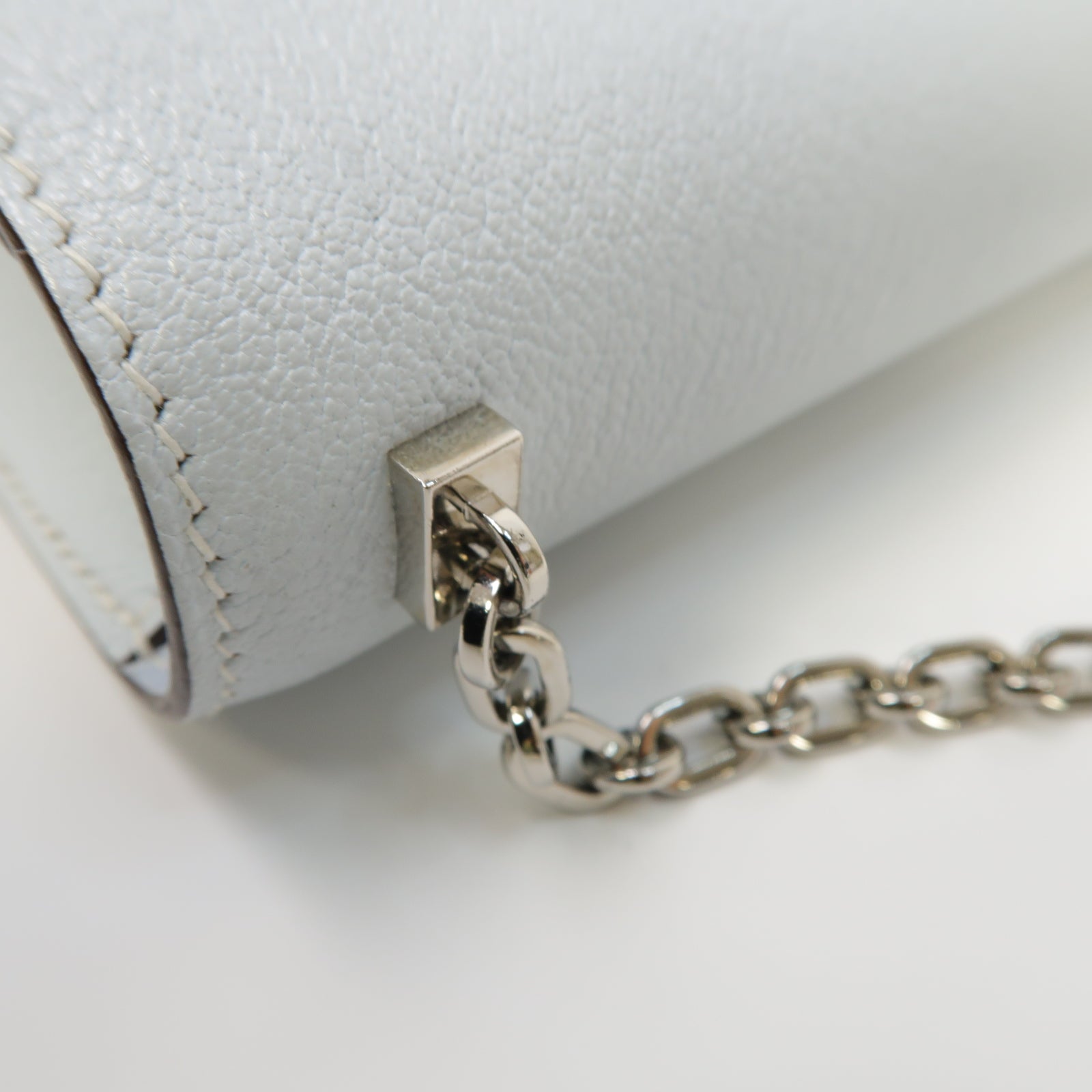 HERMES 【激減優惠】Chevre皮革Verrou Mini Shoulder Bag銀扣肩背袋Bleu Brume淺藍色