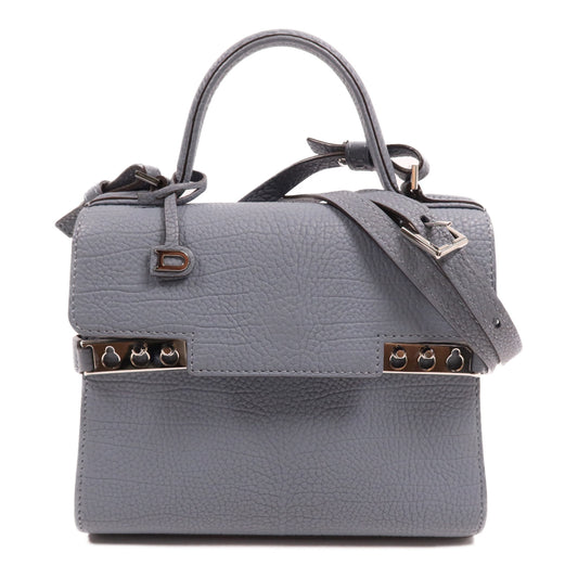 Delvaux 牛皮皮革Tempete Mini銀扣手挽肩背兩用袋
