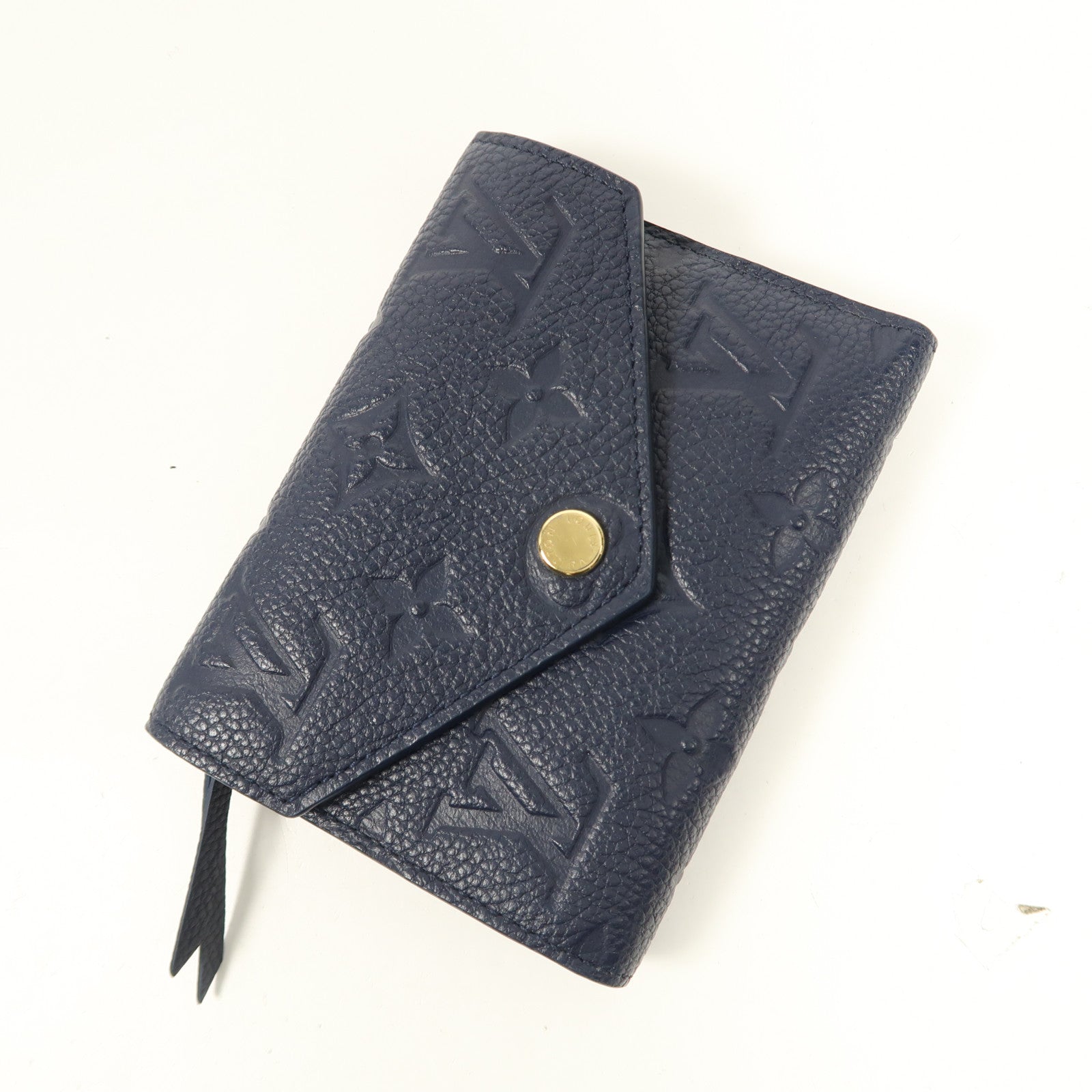 LOUIS VUITTON LV GHW Victorine Wallet M83590 Monogram Empreinte Blue