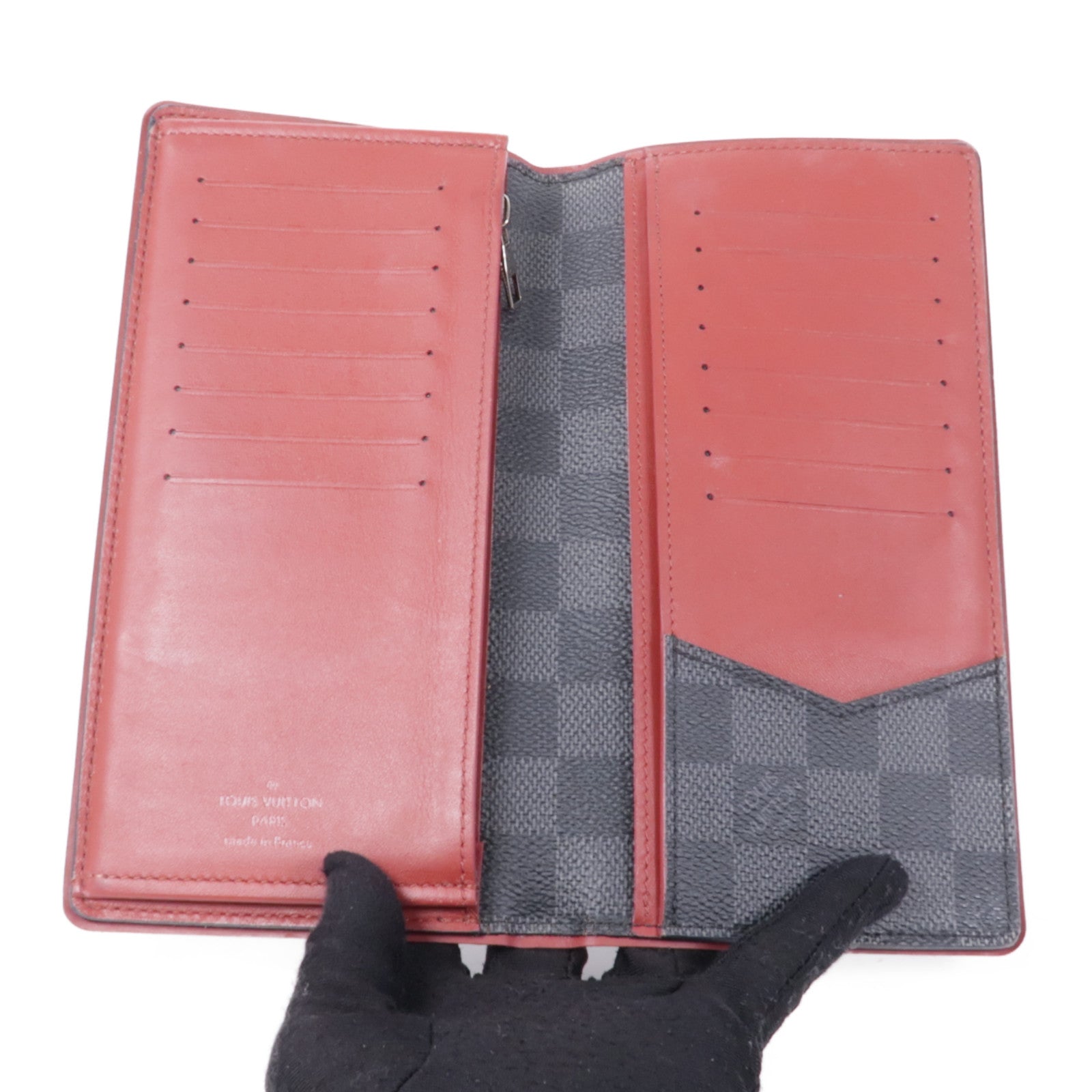 LOUIS VUITTON Damier Graphite Portofeuilles Brazza Wallet銀扣長錢包