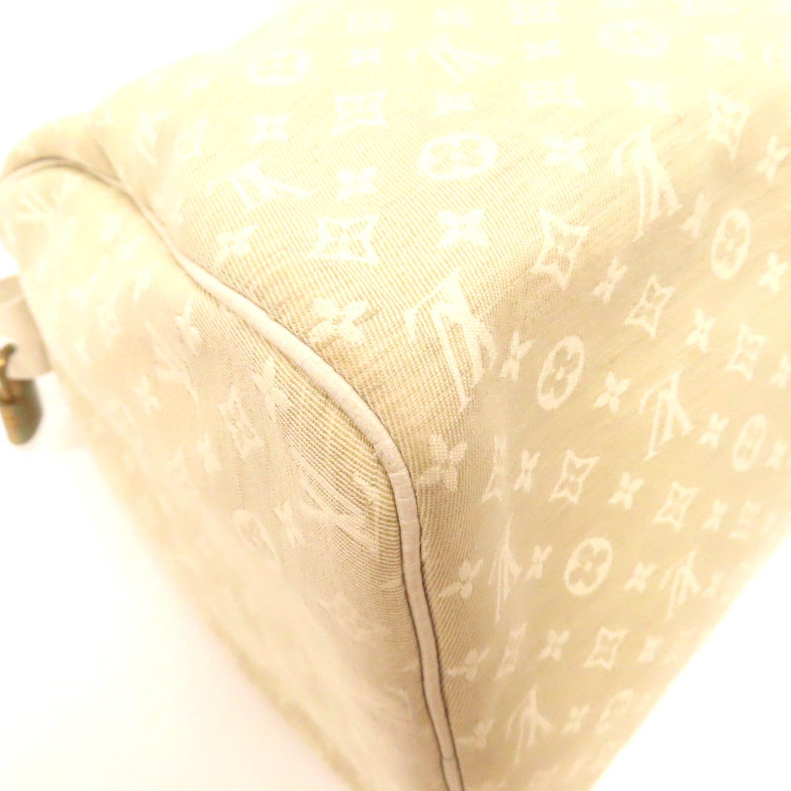LOUIS VUITTON 【激減優惠】Monogram Mini Speedy 30金扣手挽袋白色