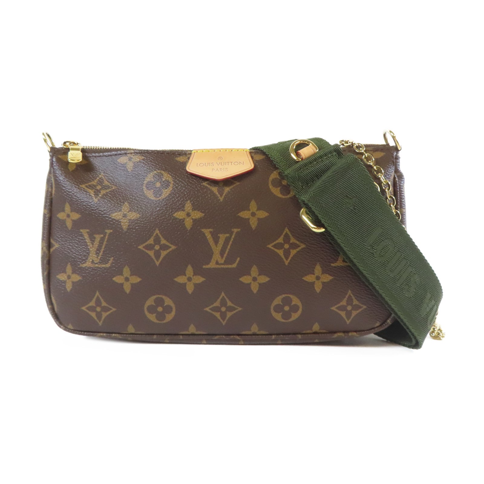 LOUIS VUITTON Monogram Multi Pochette Accessories金扣肩背袋啡色