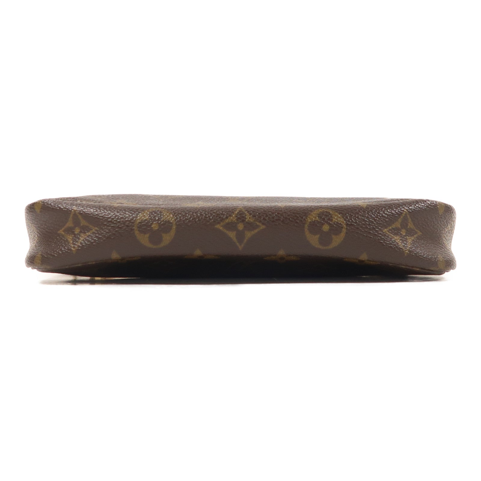 LOUIS VUITTON Monogram Pochette Accessoires金扣手拿包棕色
