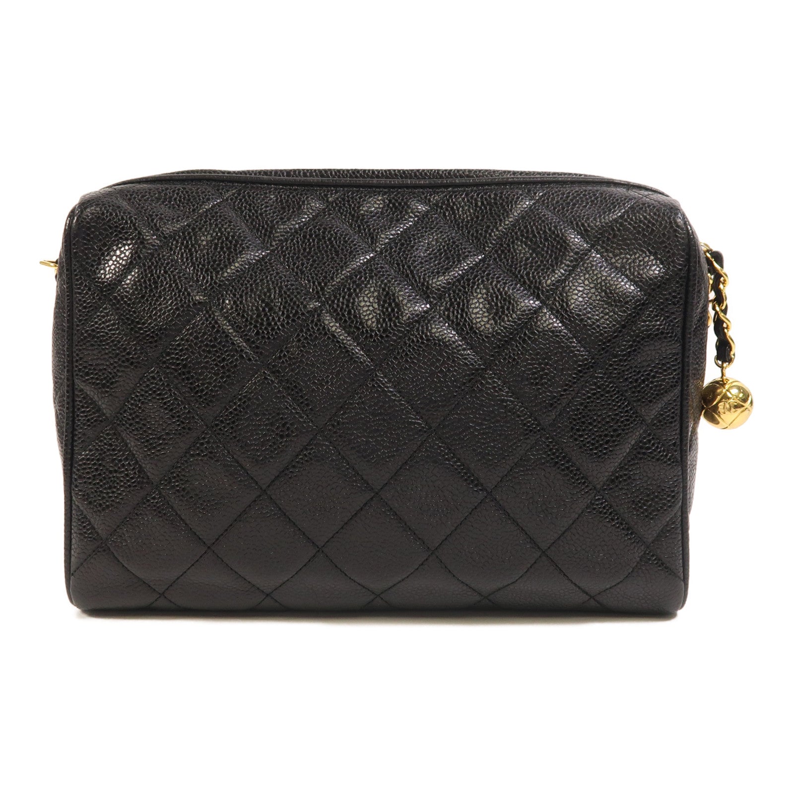 CHANEL 牛皮皮革Chain Shoulder金扣鏈帶肩背袋