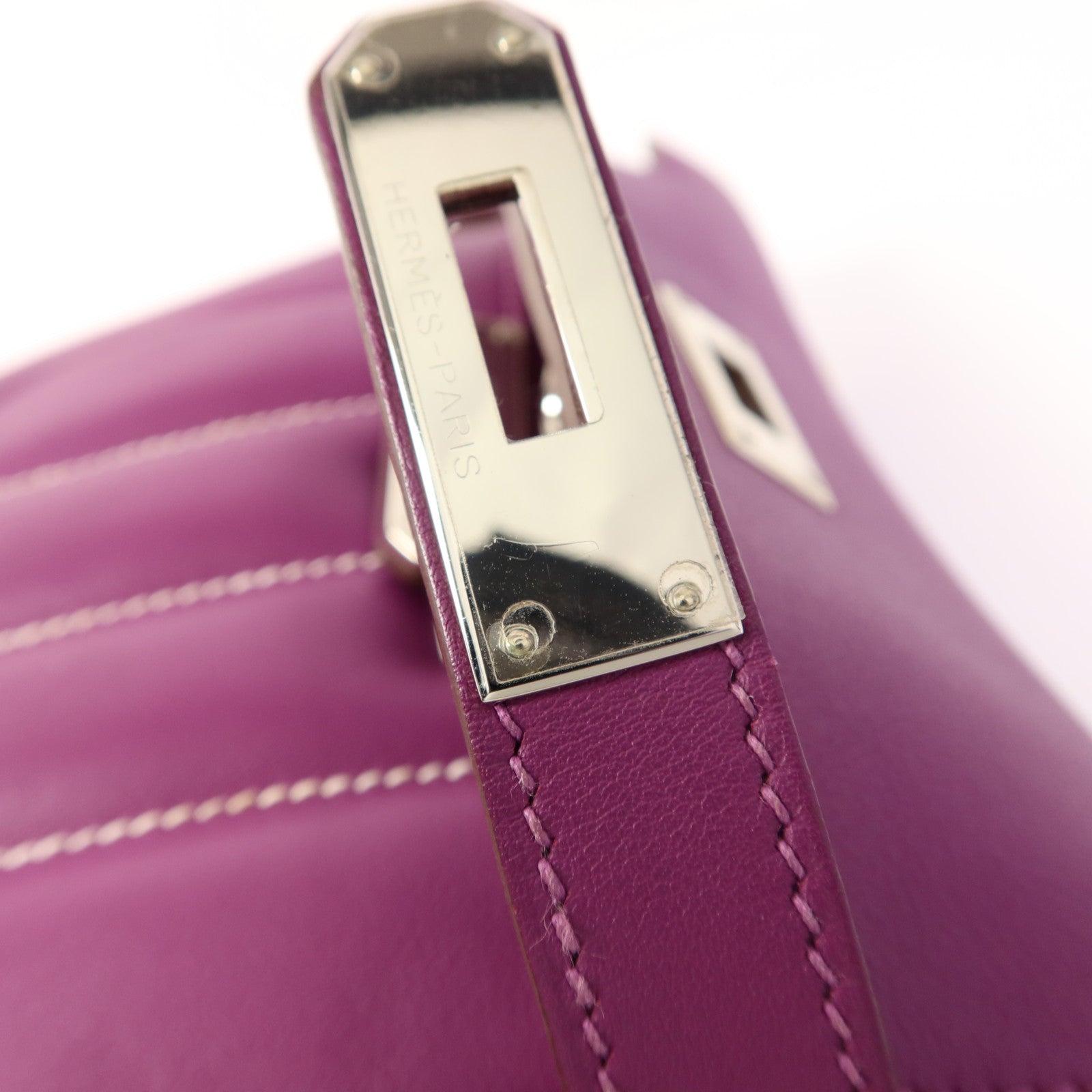 HERMES Swift皮革Berline 21 Mini銀扣肩背袋Anemone