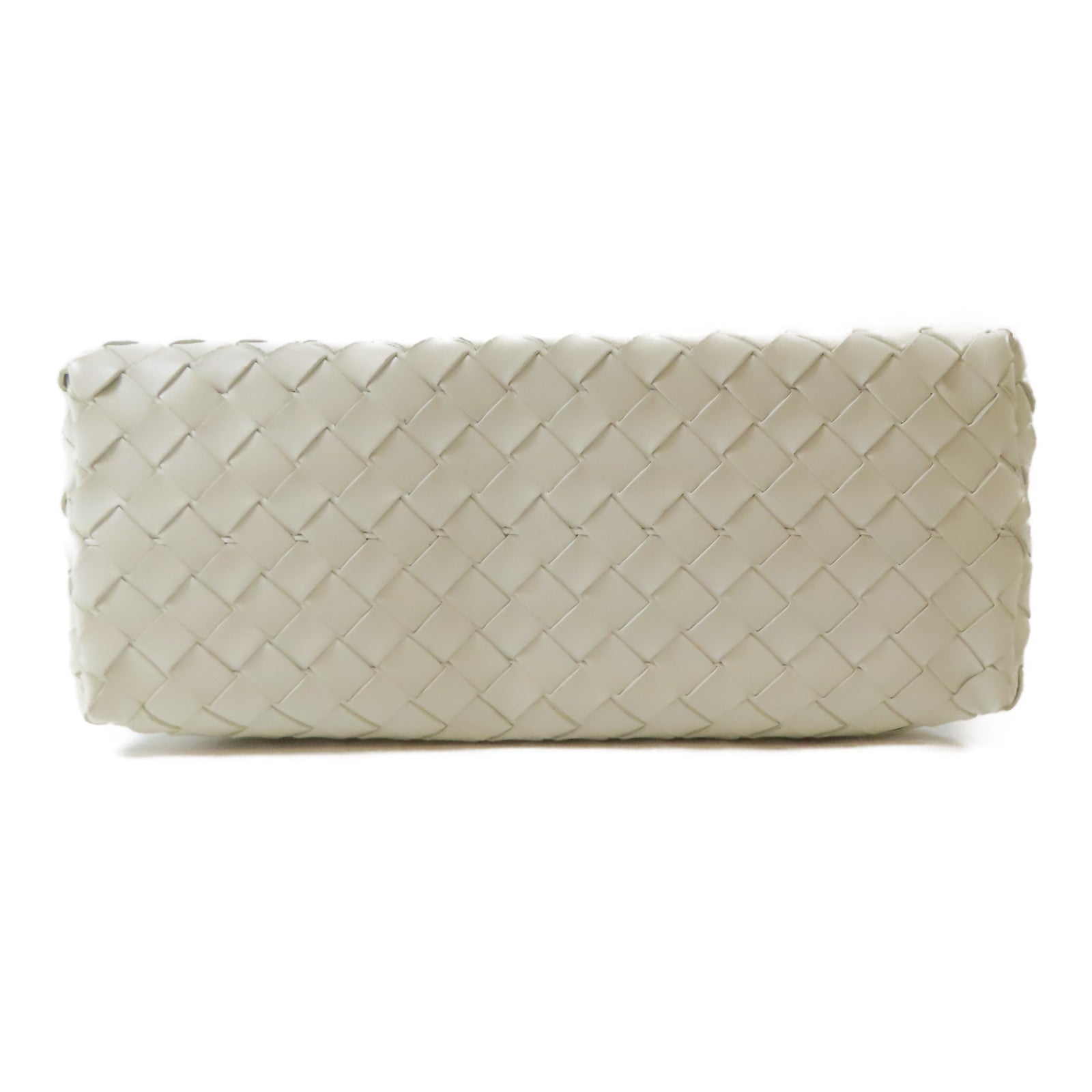 BOTTEGA VENETA 羊皮皮革East West Andiamo金扣手挽肩背兩用袋白色