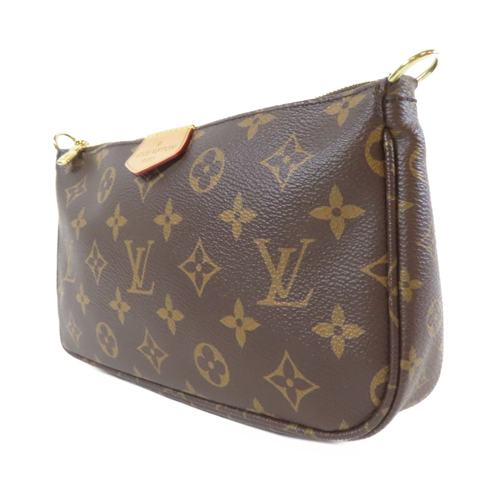 LOUIS VUITTON Monogram Multi Pochette Accessories金扣肩背袋啡色