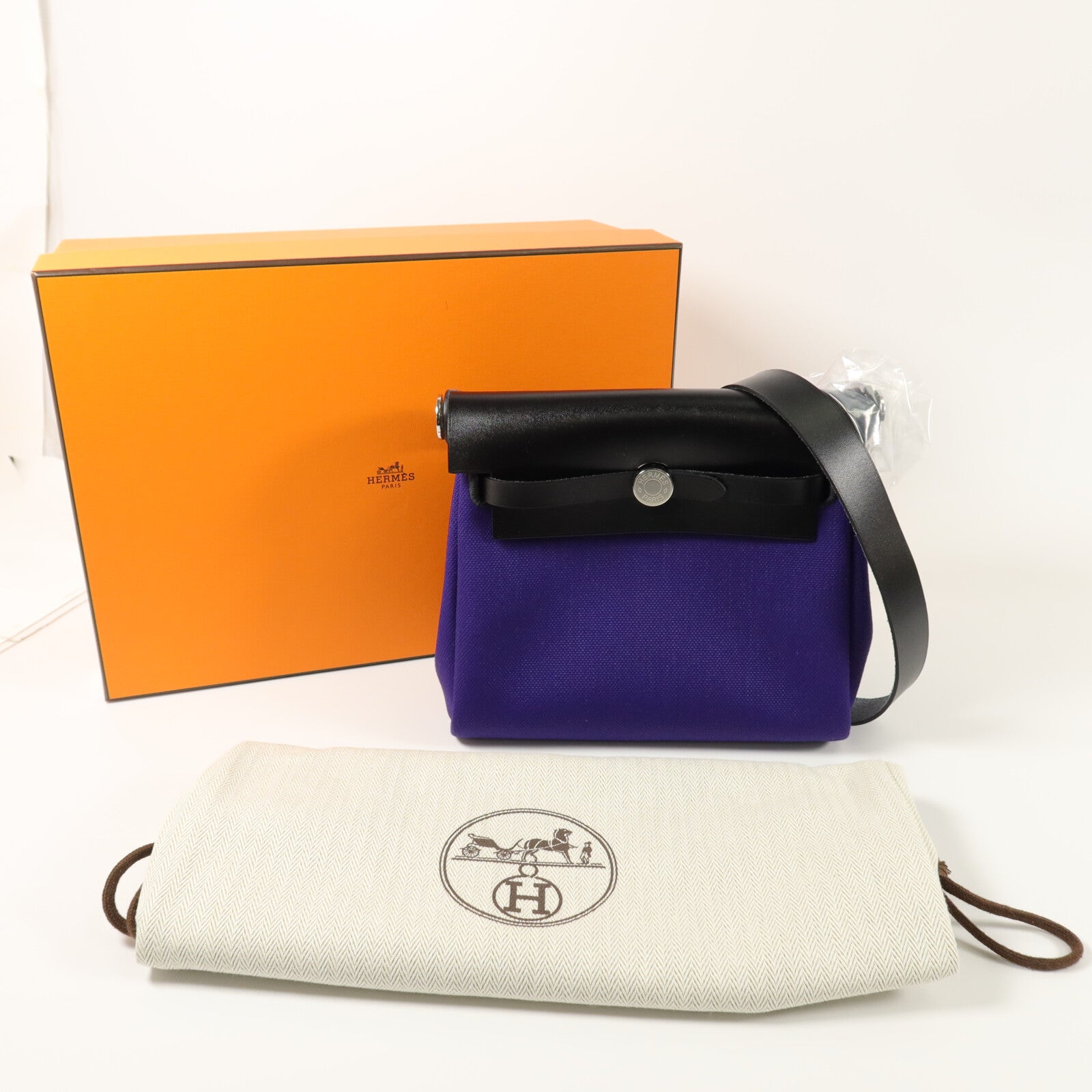 HERMES 帆布Mini Herbag肩背袋Purple