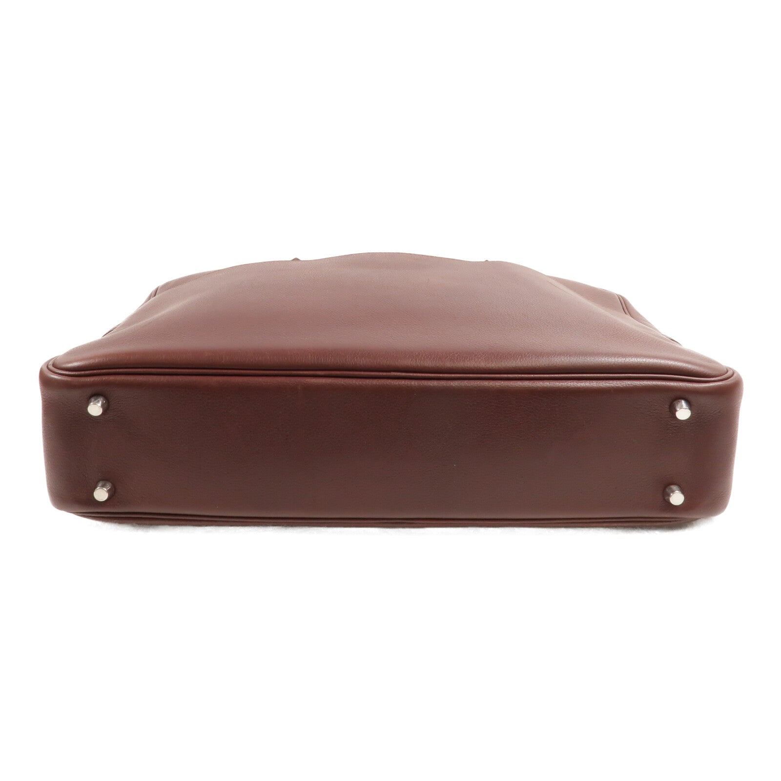HERMES Clemence皮革Plume Dog 38公事包Bordeaux