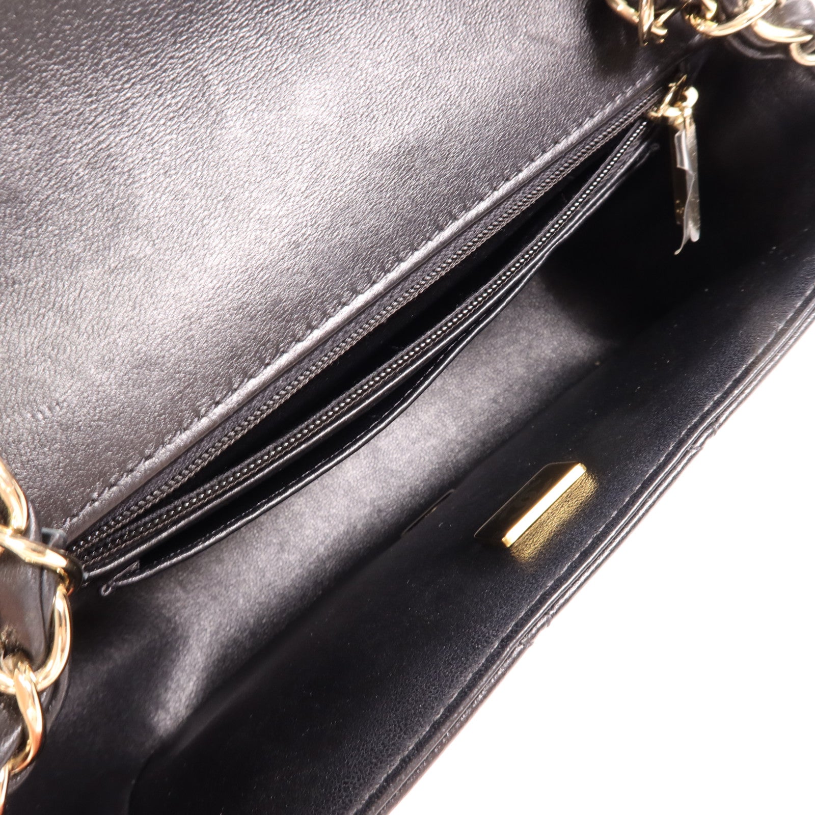 CHANEL 羊皮皮革Chain Shoulder金扣鏈帶肩背袋