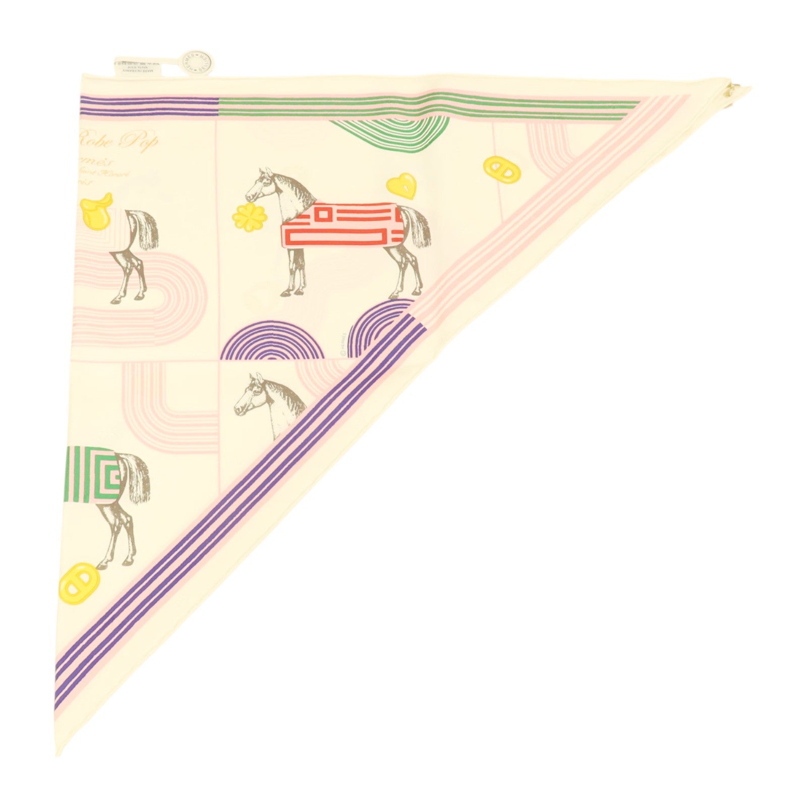 HERMES 絲質Garde Robe Pop Charm Triangle 70絲巾