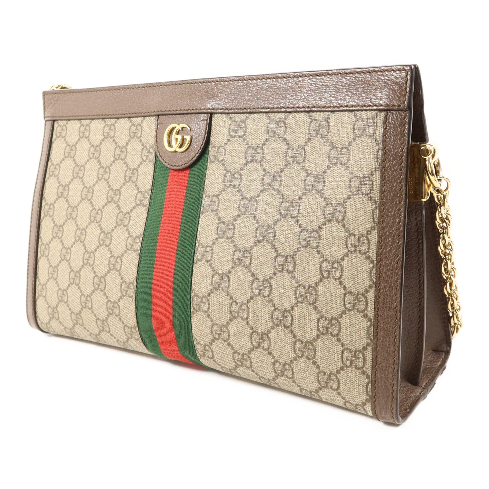 GUCCI 塗層帆布Ophidia金扣鏈帶肩背袋